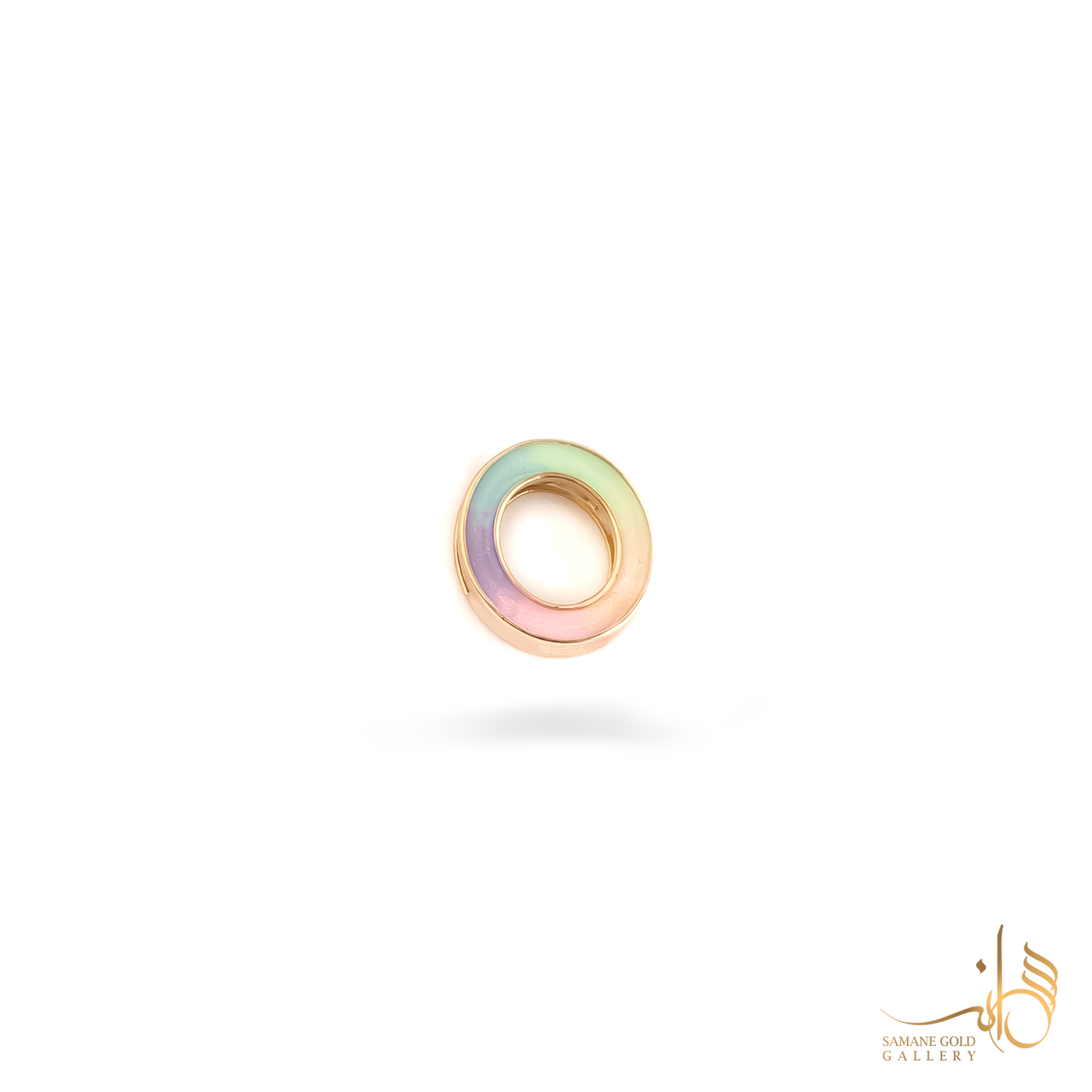 آویز طلا O رنگین‌کمانی