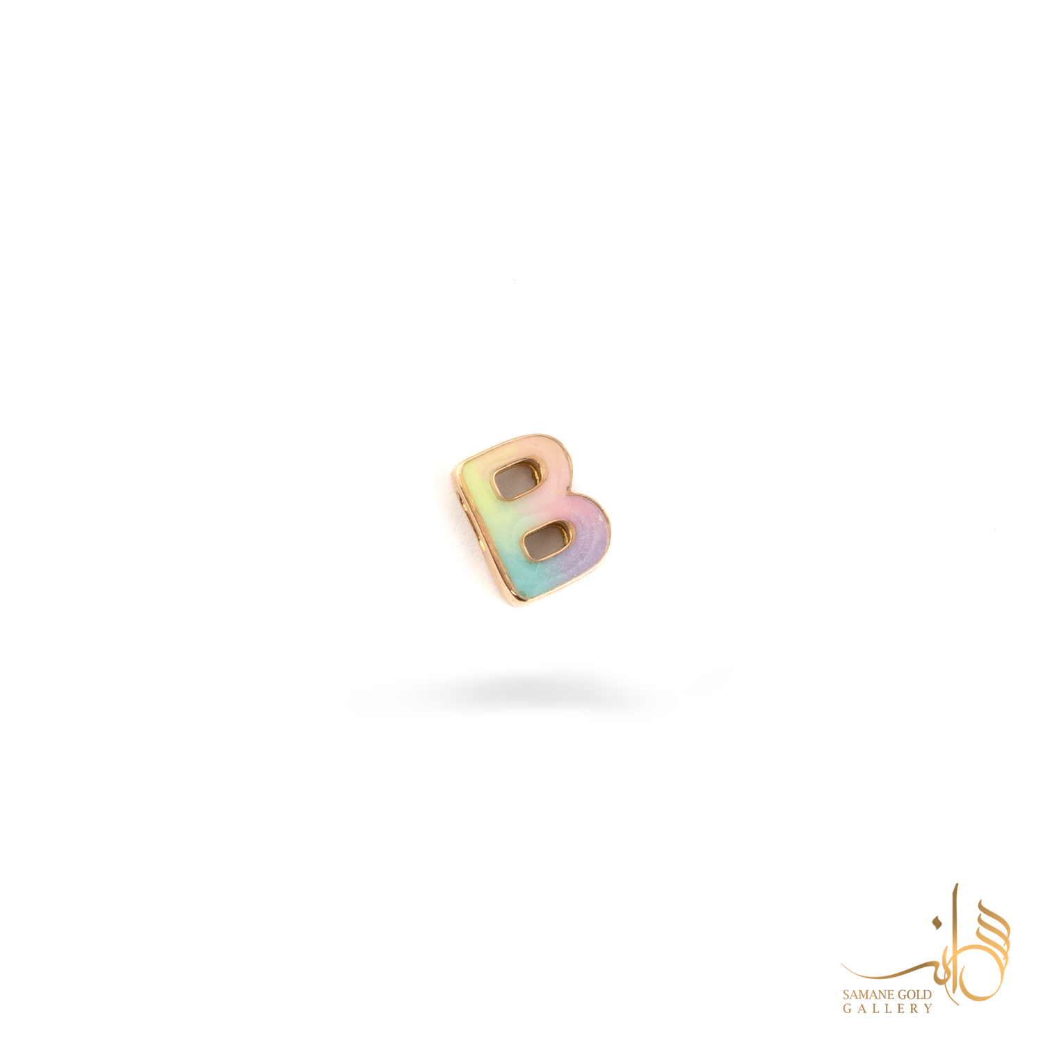 آویز طلا B رنگین‌کمانی