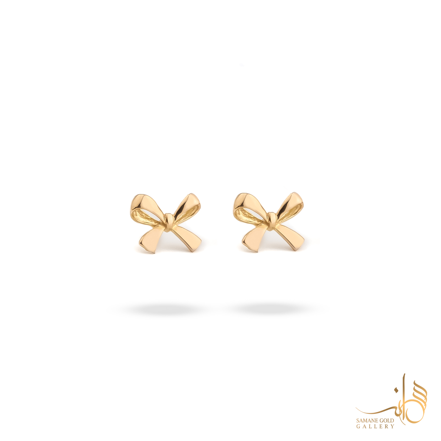 گوشواره طلا میخی پاپیون آینه