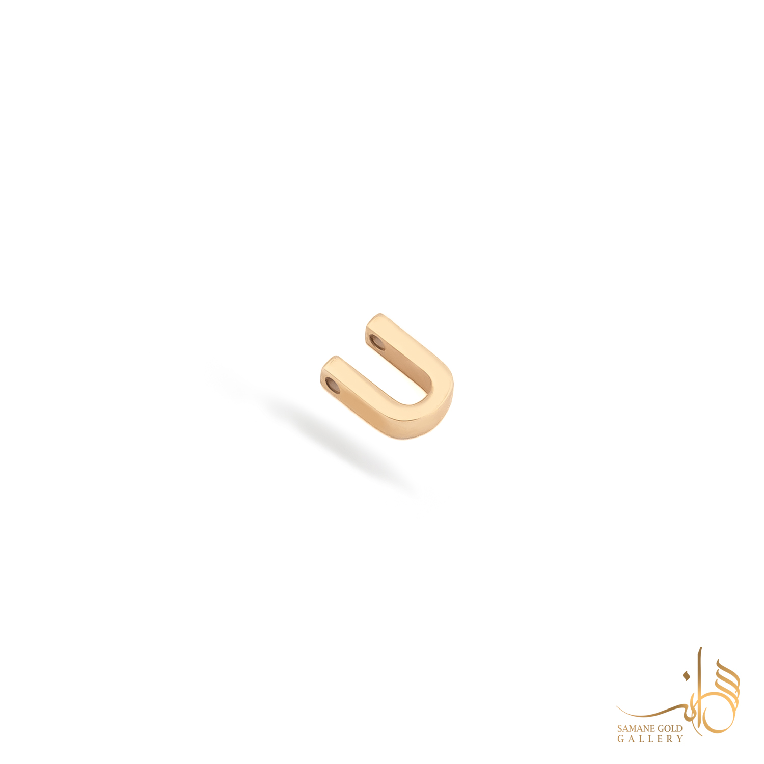 آویز طلا حرف U ساده