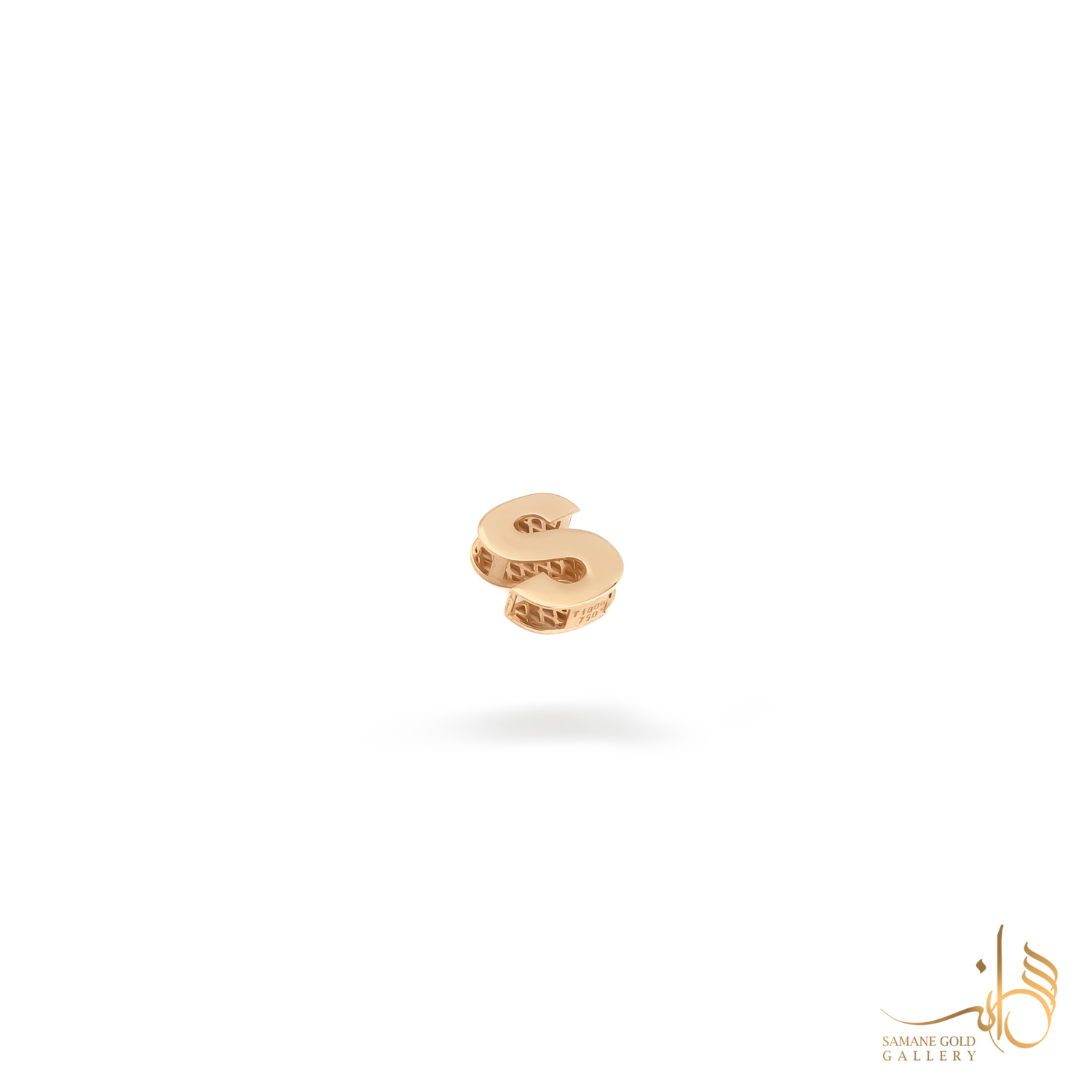 آویز طلا حرف S ساده
