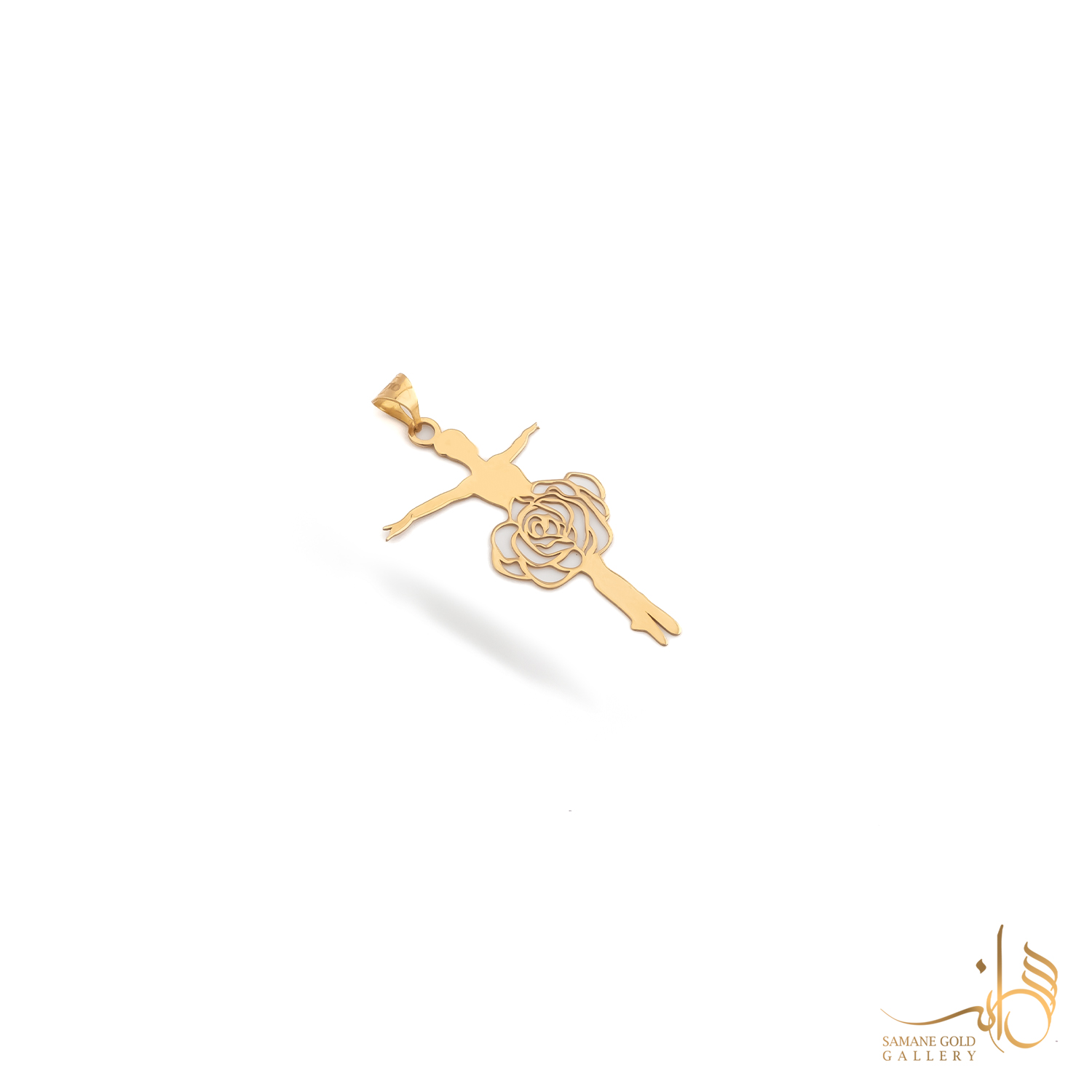 آویز طلا بالرین گل رز