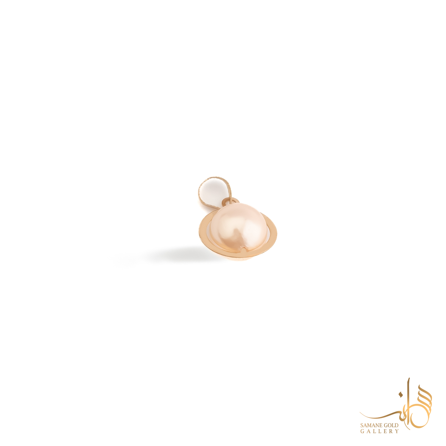 آویز طلا مروارید صورتی سبک