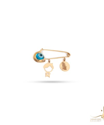 سنجاق سینه طلا چشم آبی پسر ونیکاد