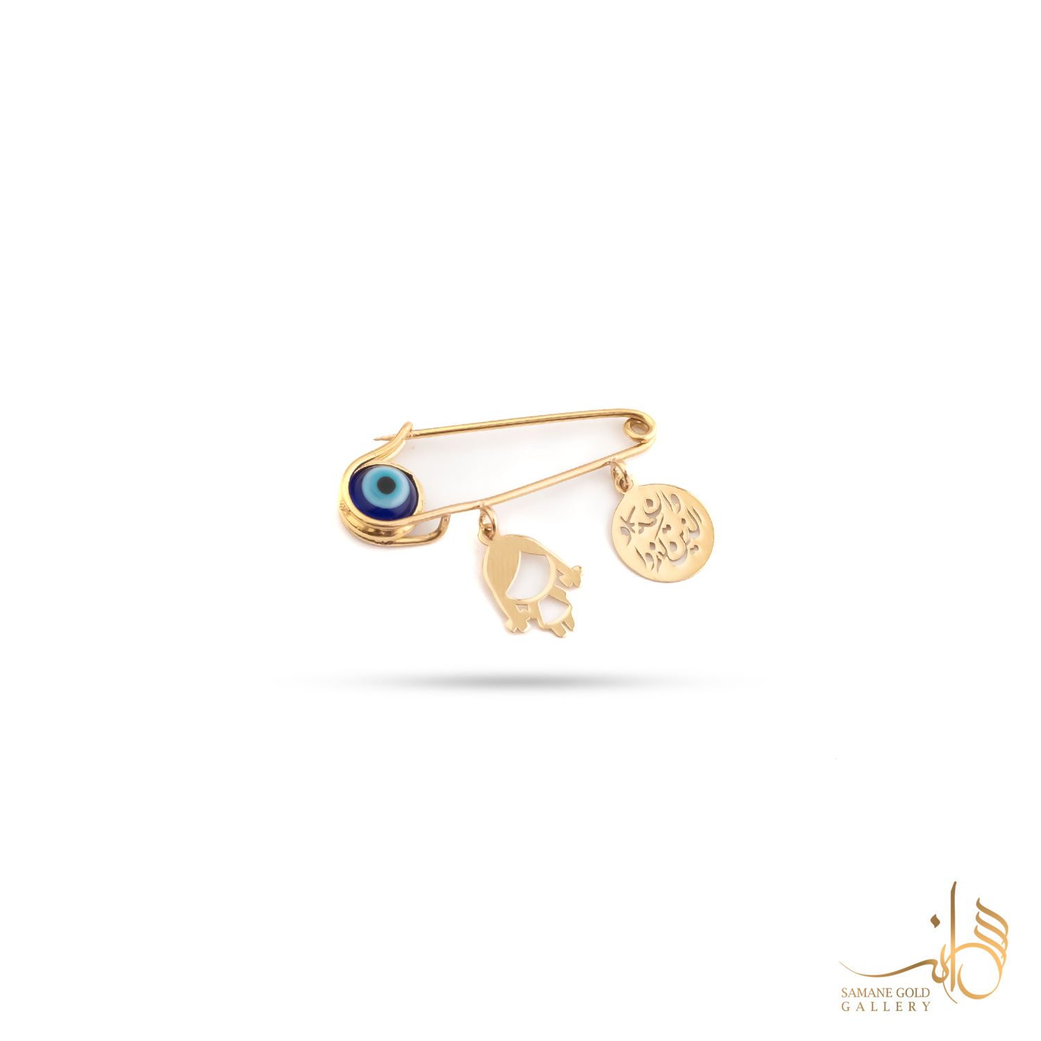 سنجاق سینه طلا چشم سرمه‌ای دختر ونیکاد