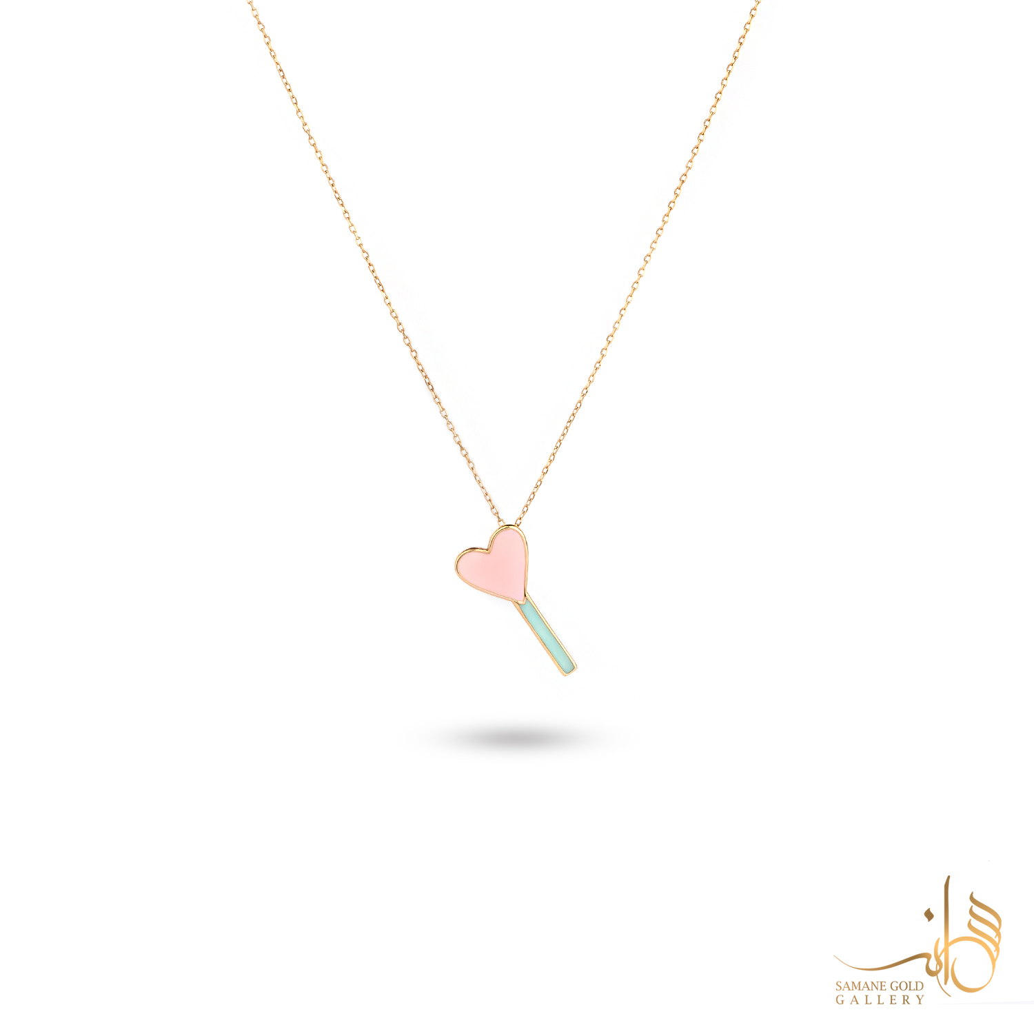 گردنبند طلا قلب آبنباتی