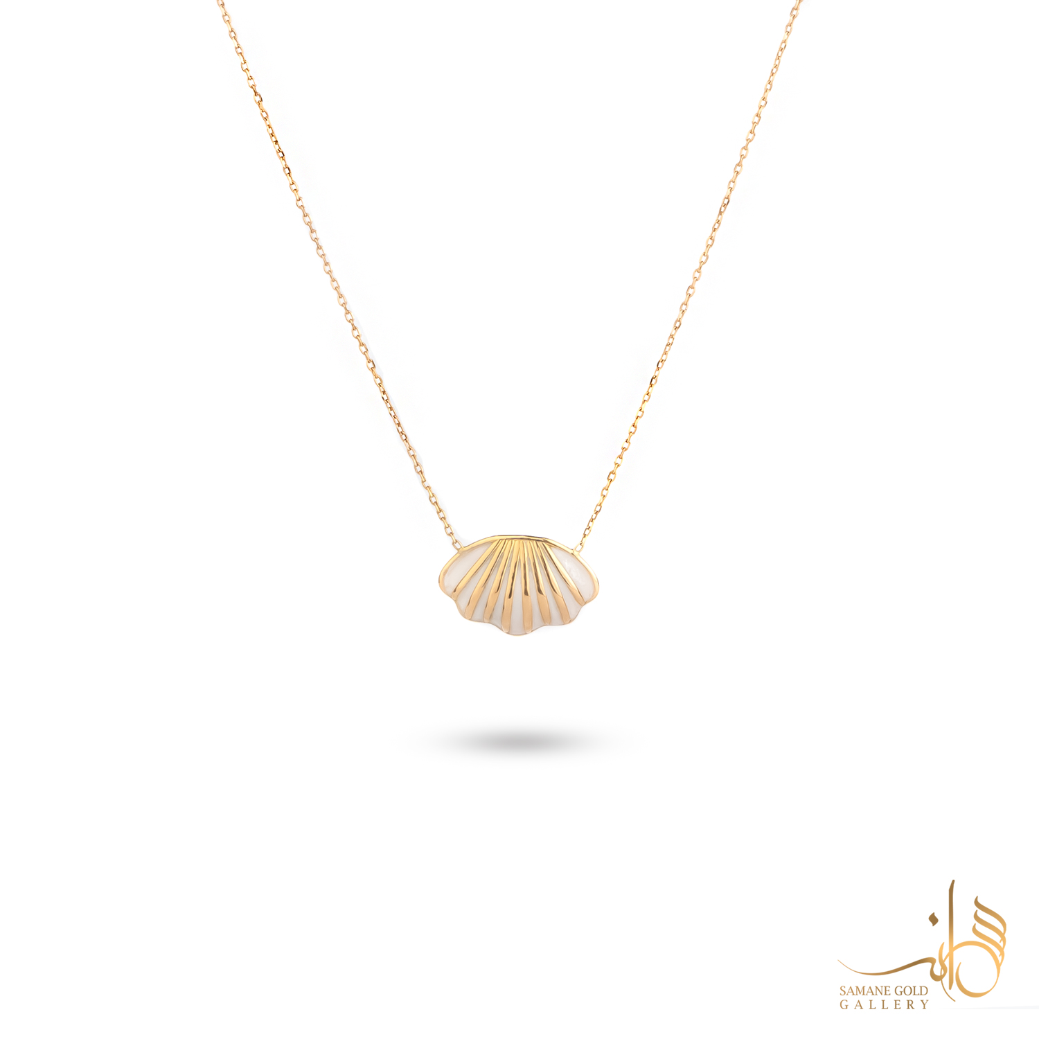 گردنبند طلا صدف میناکاری