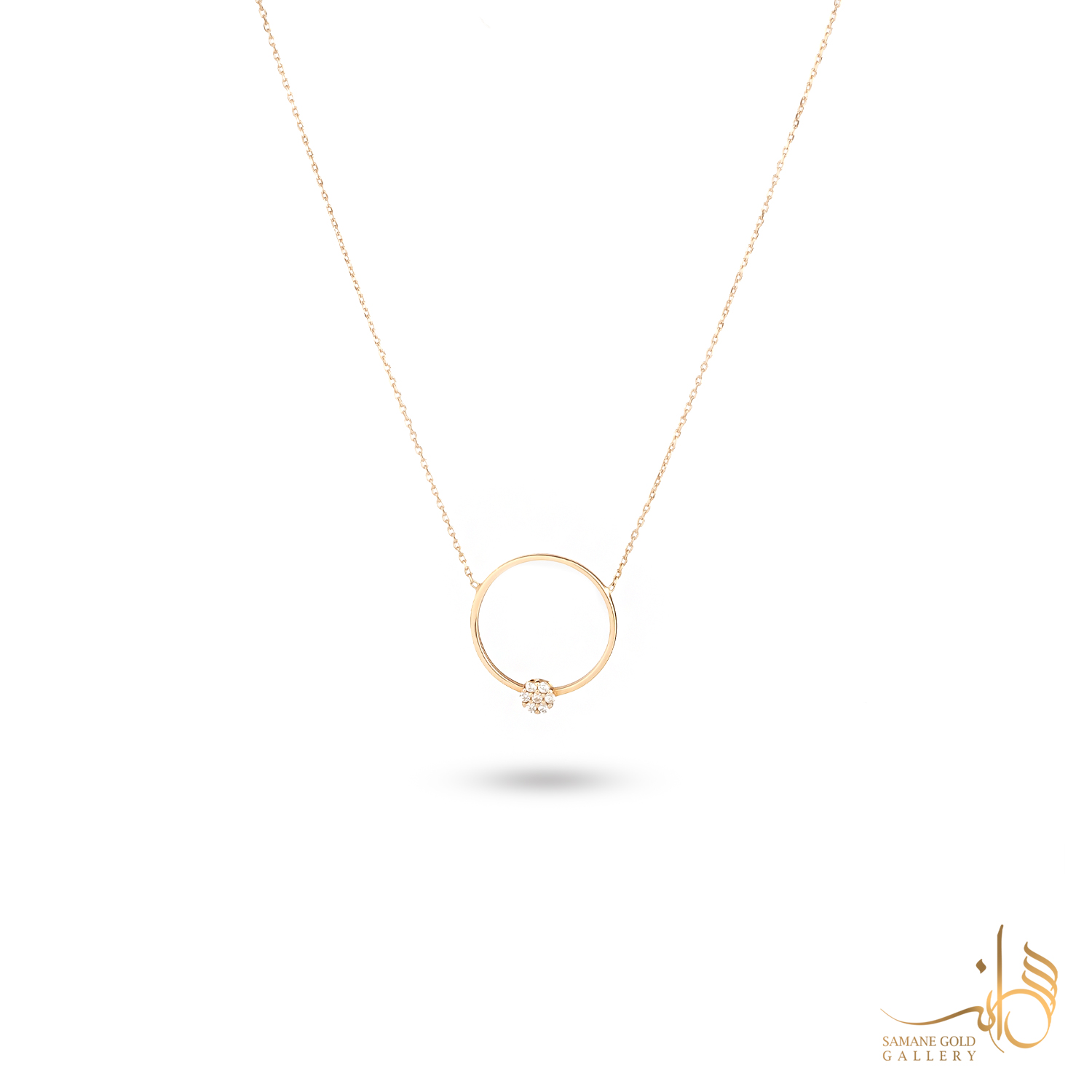 گردنبند طلا دایره و فلاور