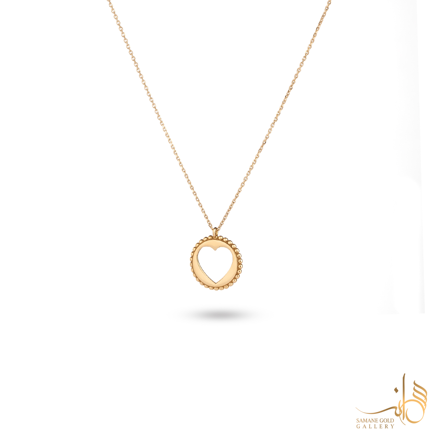 گردنبند طلا قلب توخالی گوارسه