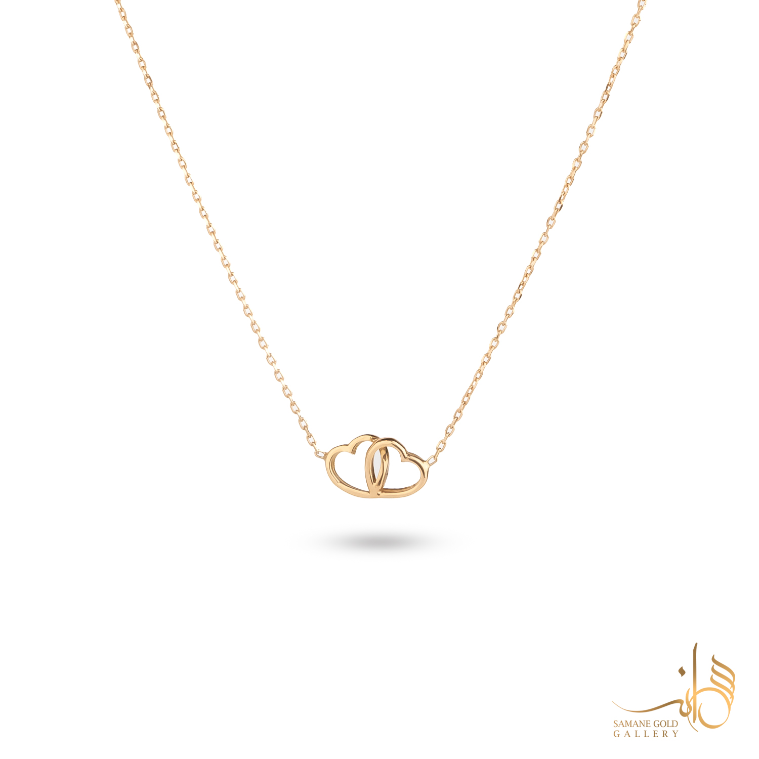 گردنبند طلا دوقلب