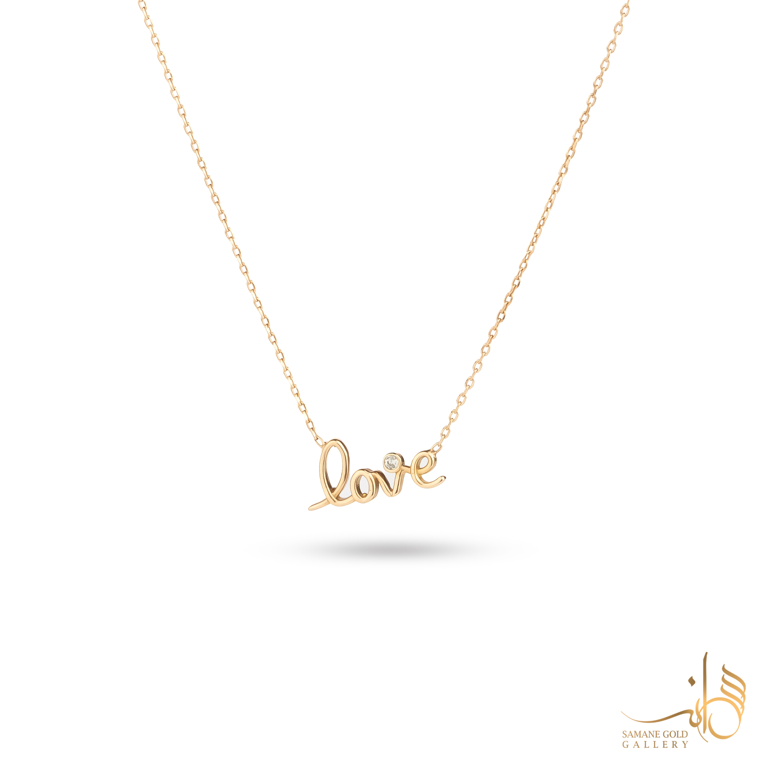 گردنبند طلا لاو تک‌نگین