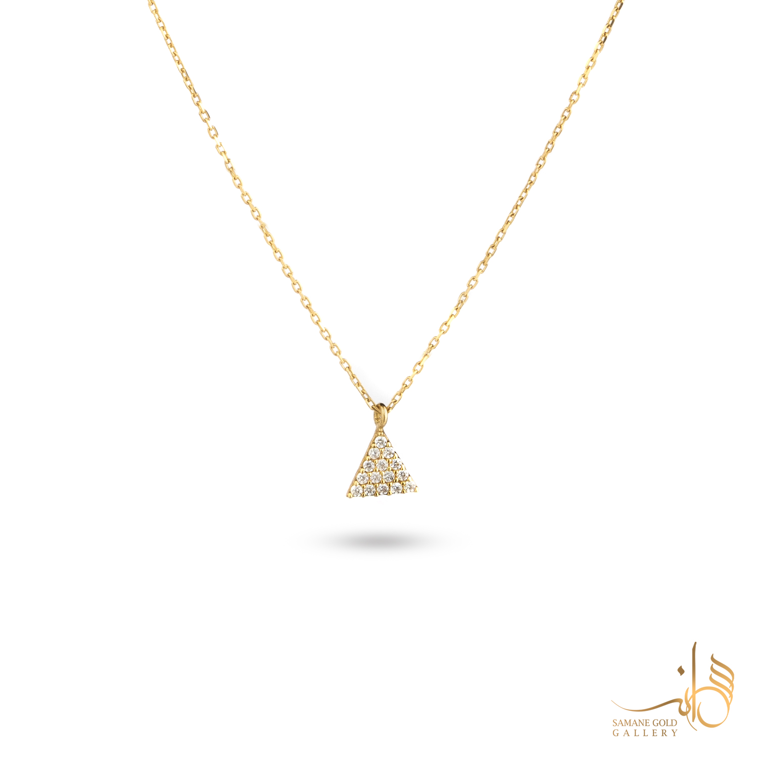 گردنبند طلا مثلث نگین‌دار