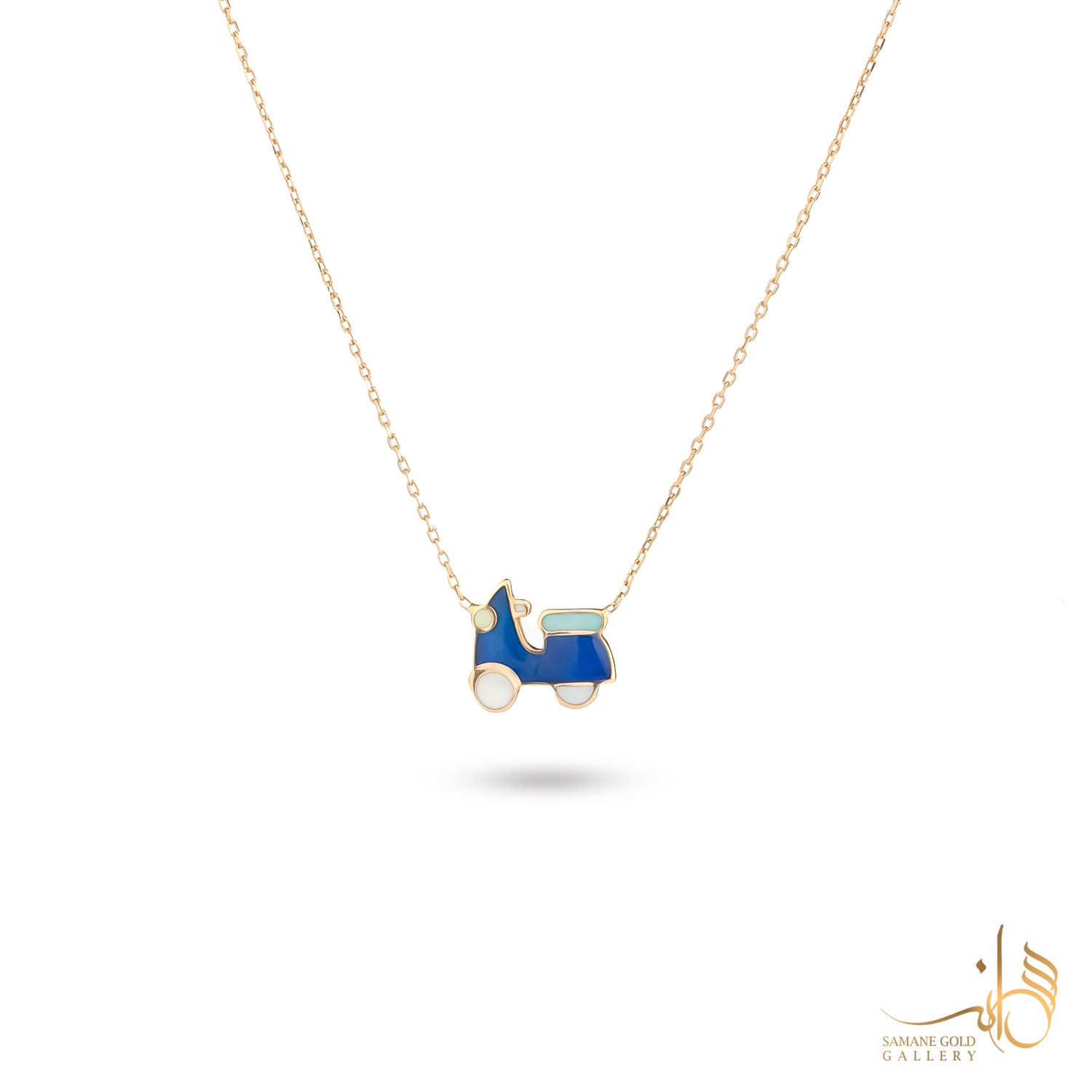 گردنبند طلا موتور سرمه‌ای