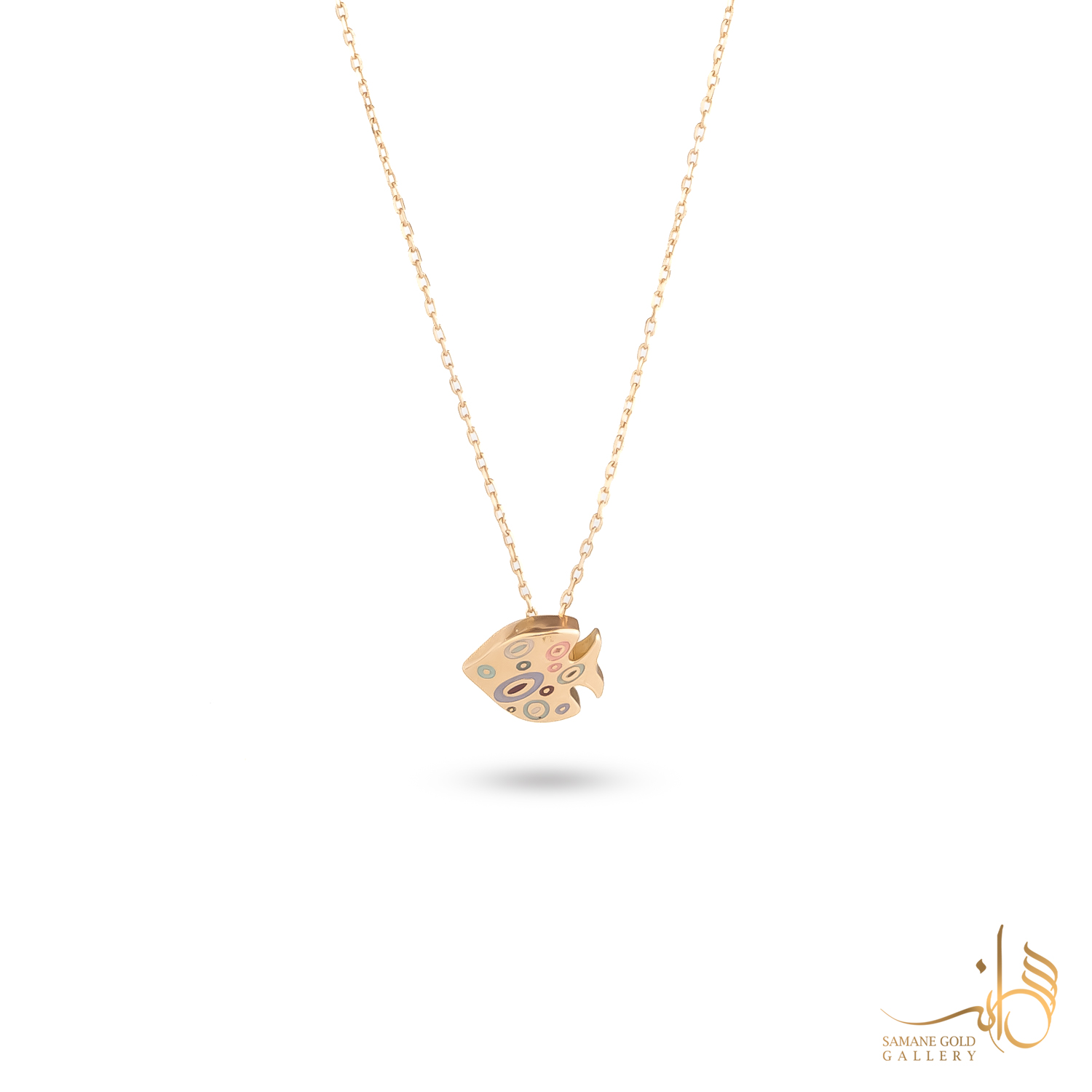 گردنبند طلا ماهی رنگی