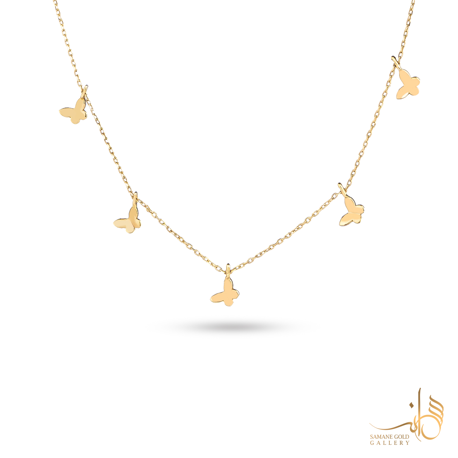 گردنبند طلا پروانه پنج تایی