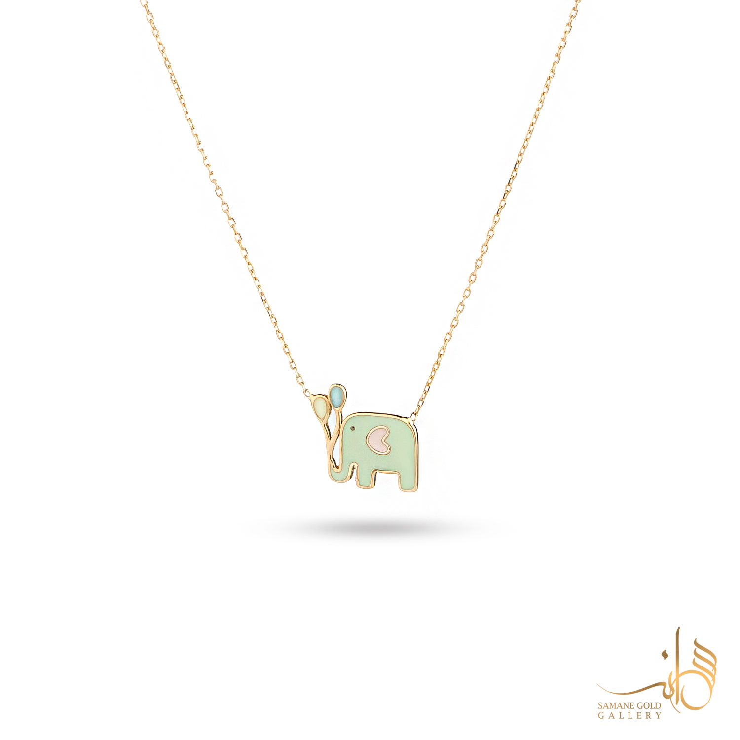 گردنبند طلا فیل سبز
