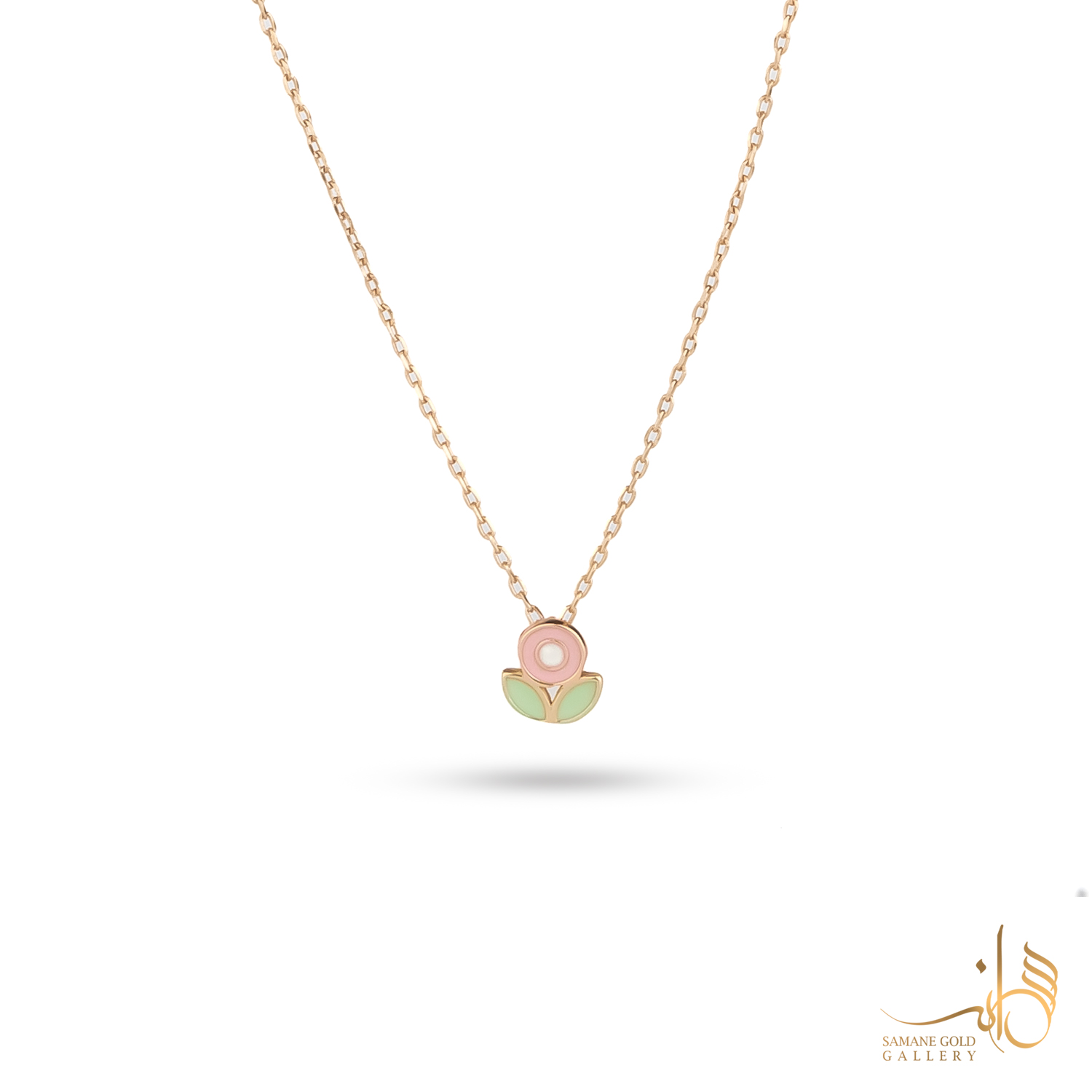 گردنبند طلا گل لاله بچگانه