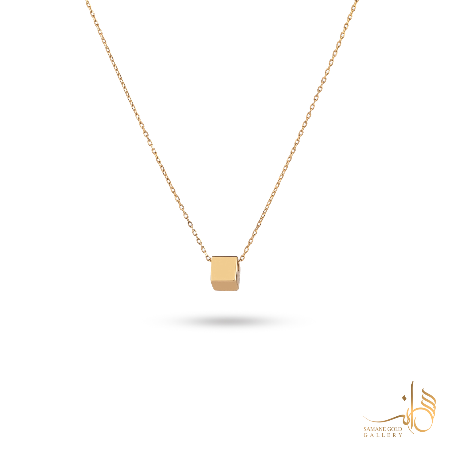 گردنبند طلا مکعب ساده