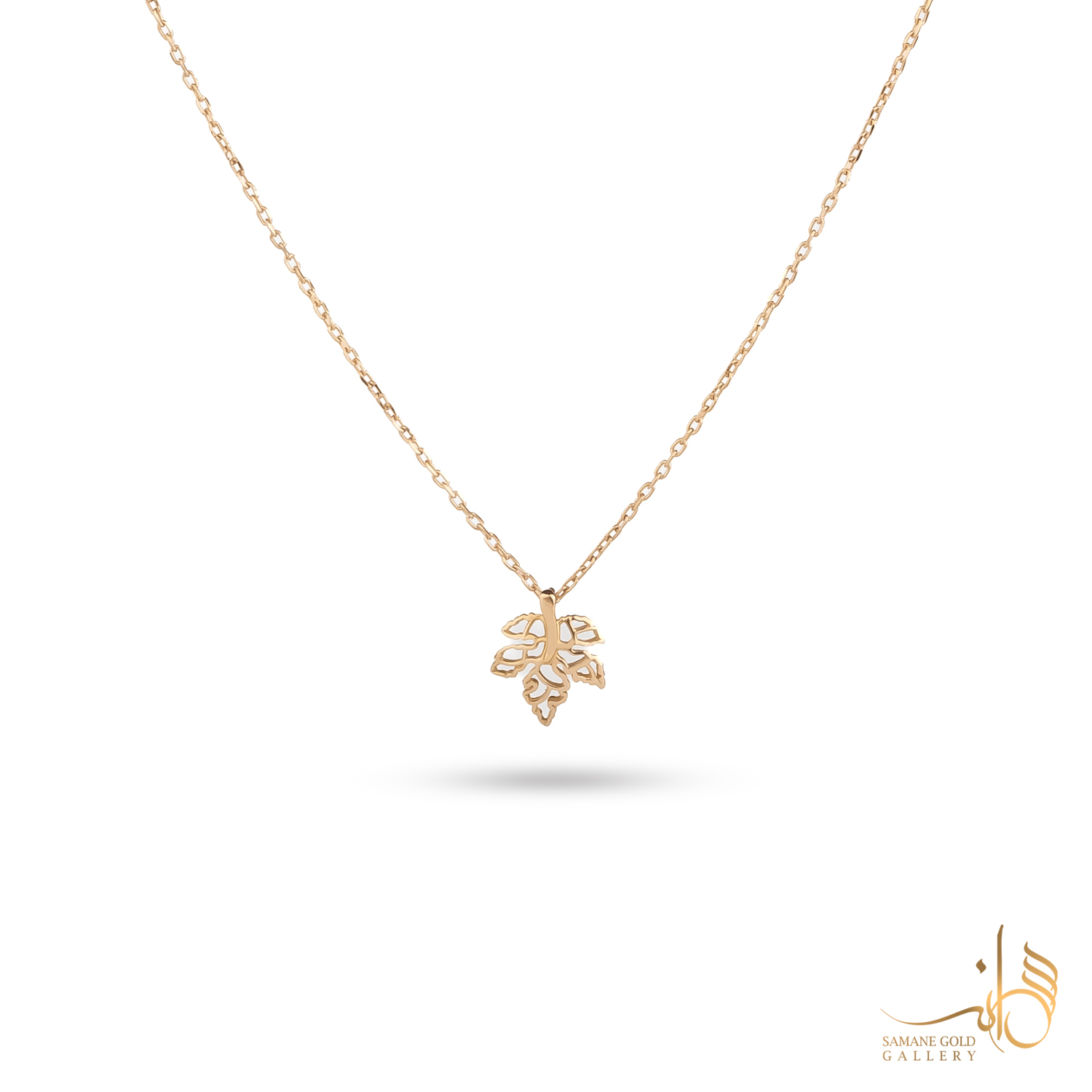 گردنبند طلا برگ پاییزی
