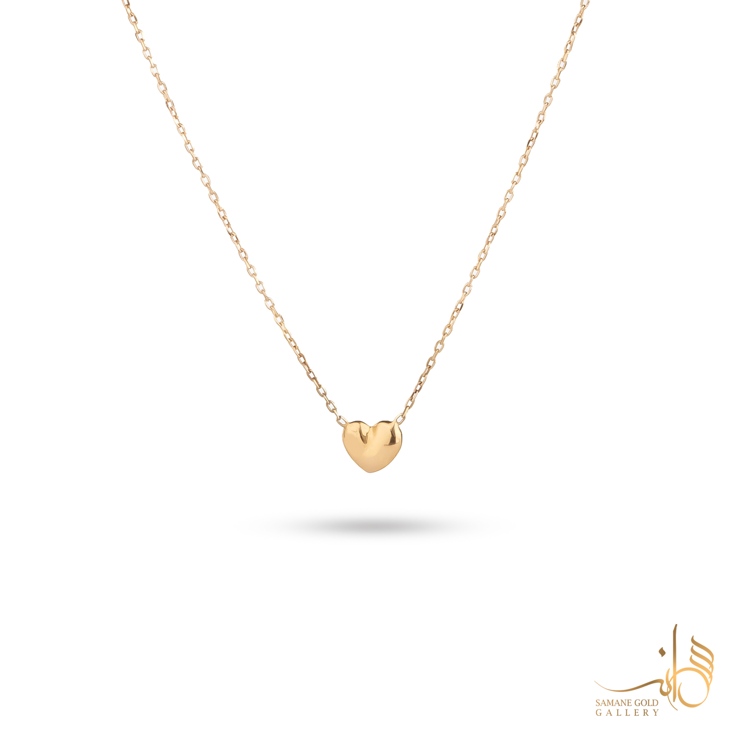 گردنبند طلا قلب تپل ساده