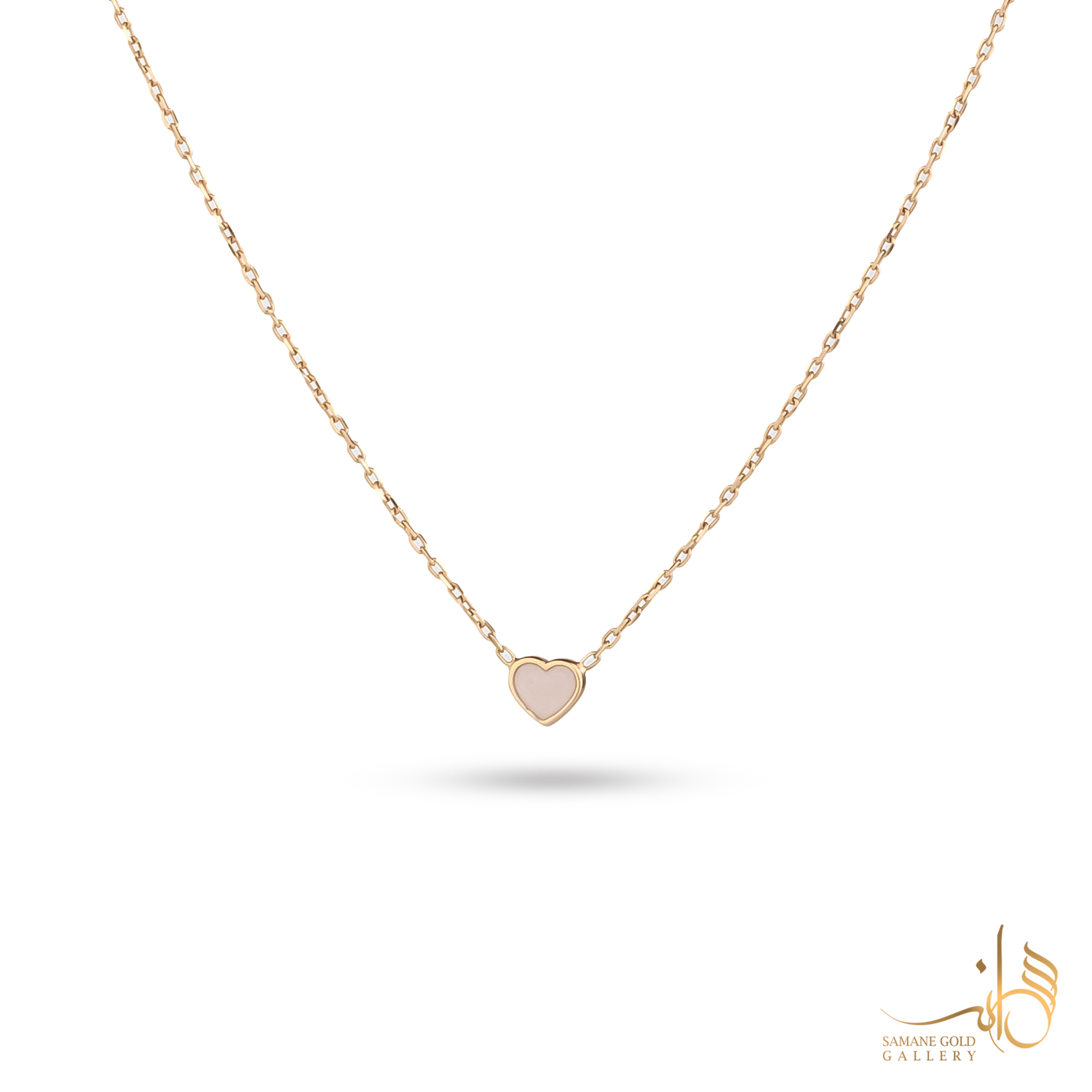 گردنبند طلا قلب ریز مینا صورتی مینیمال