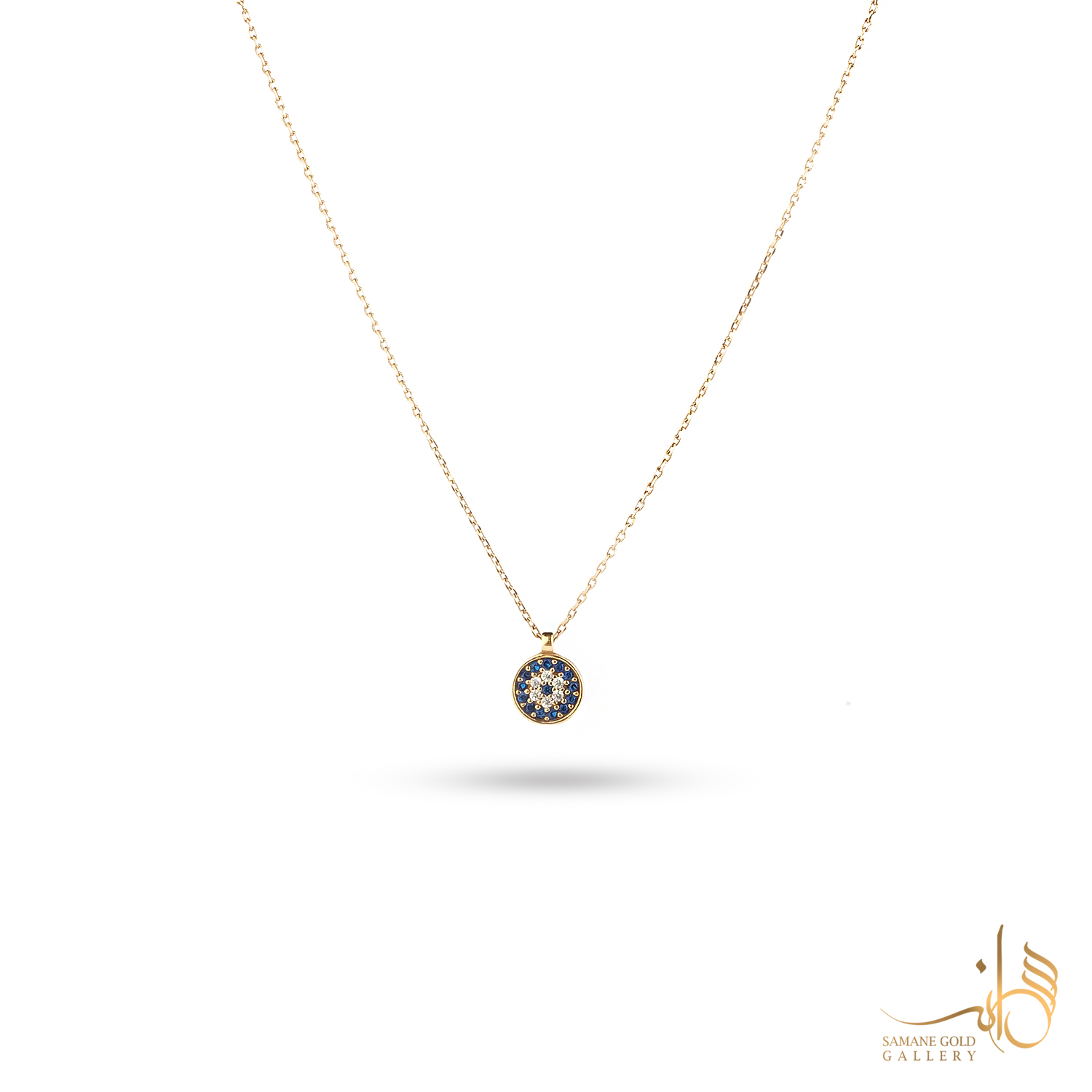 گردنبند طلا چشم‌نظر نگین‌دار