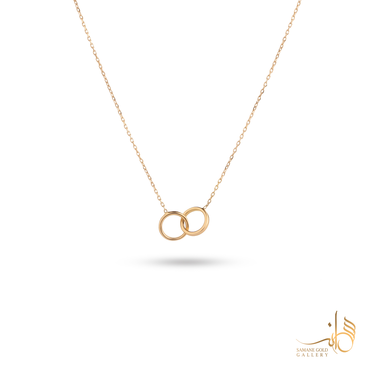 گردنبند طلا دو حلقه ریز