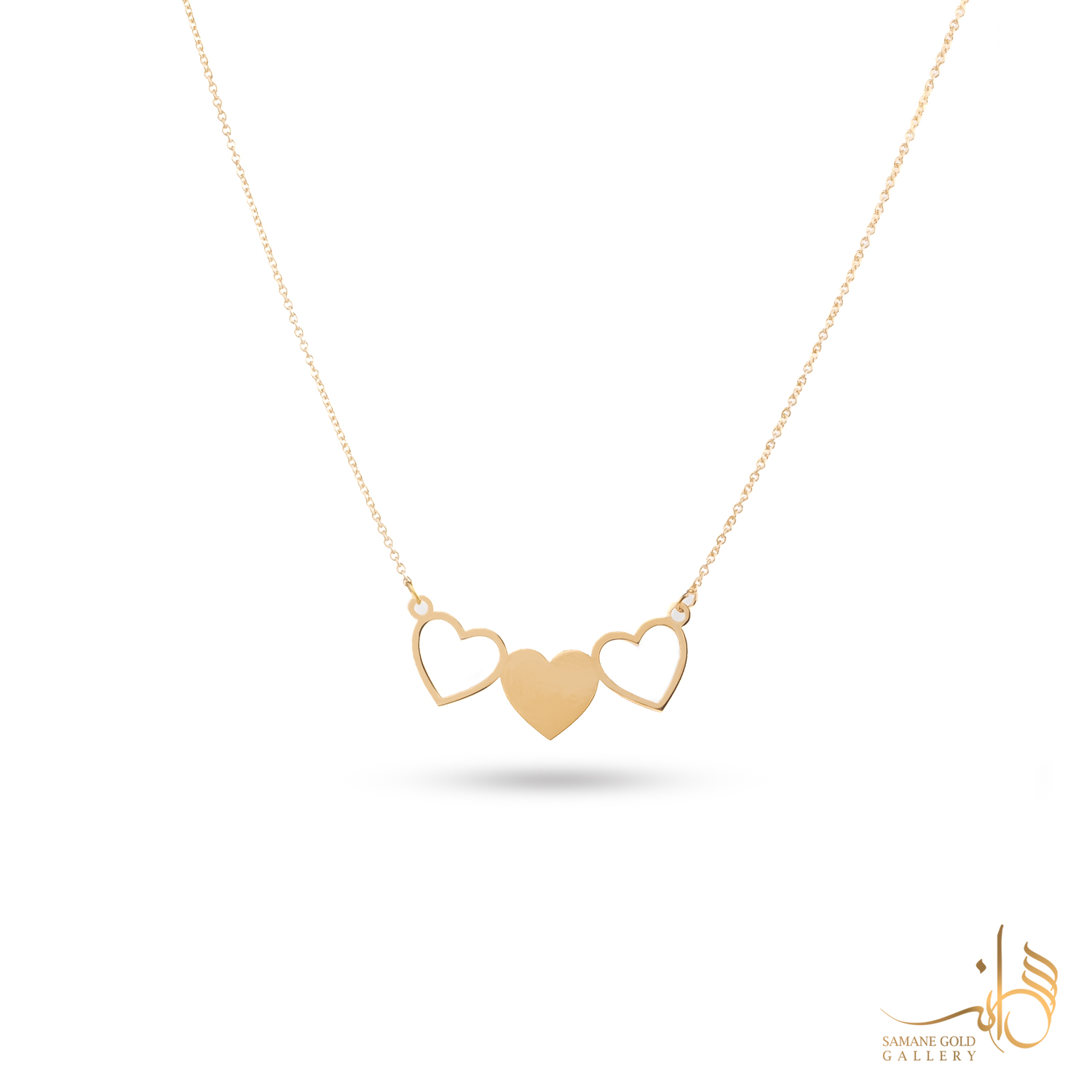 گردنبند طلا سه قلب