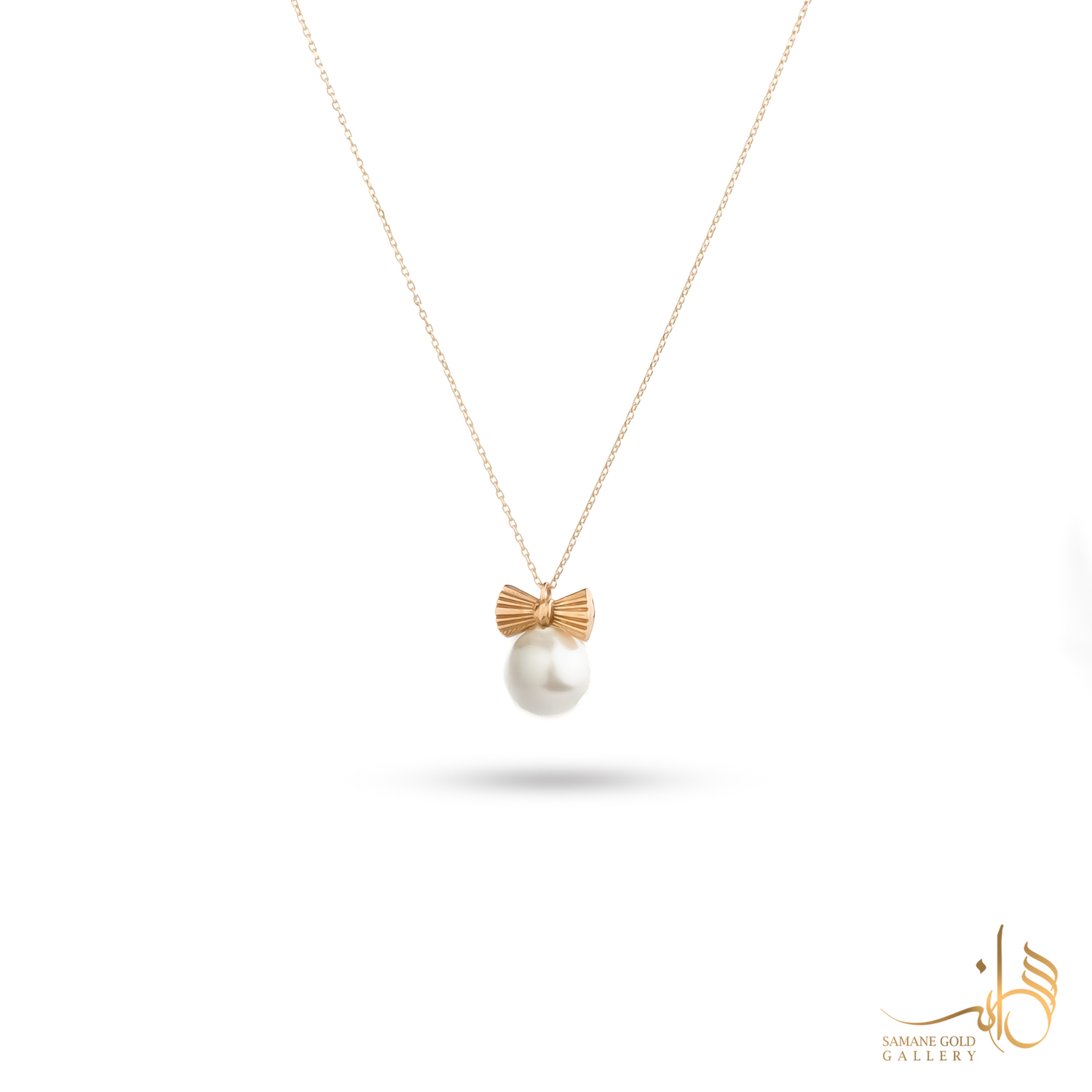 گردنبند طلا پاپیون مرواریددار