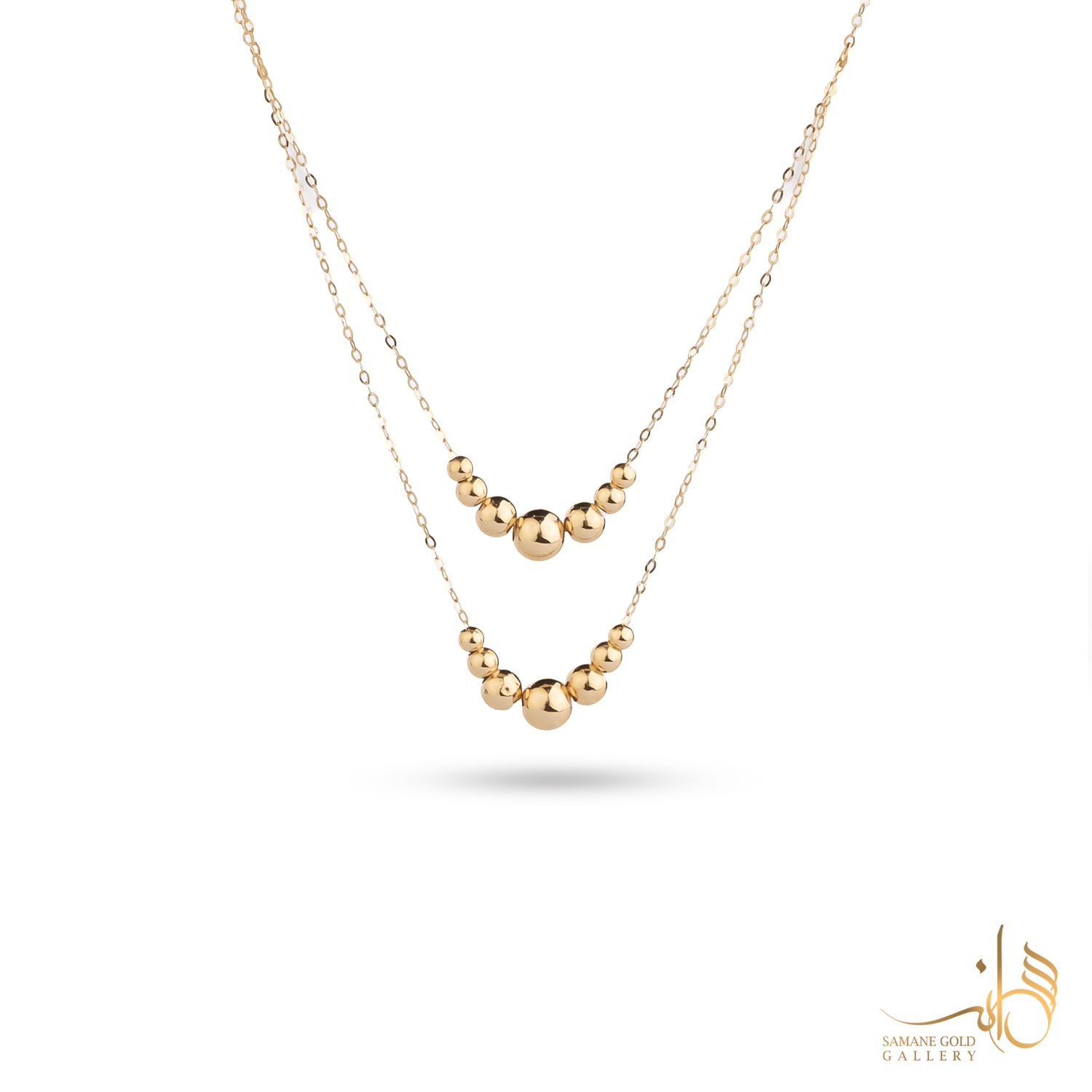 گردنبند طلا دو لاین گوی لوکس