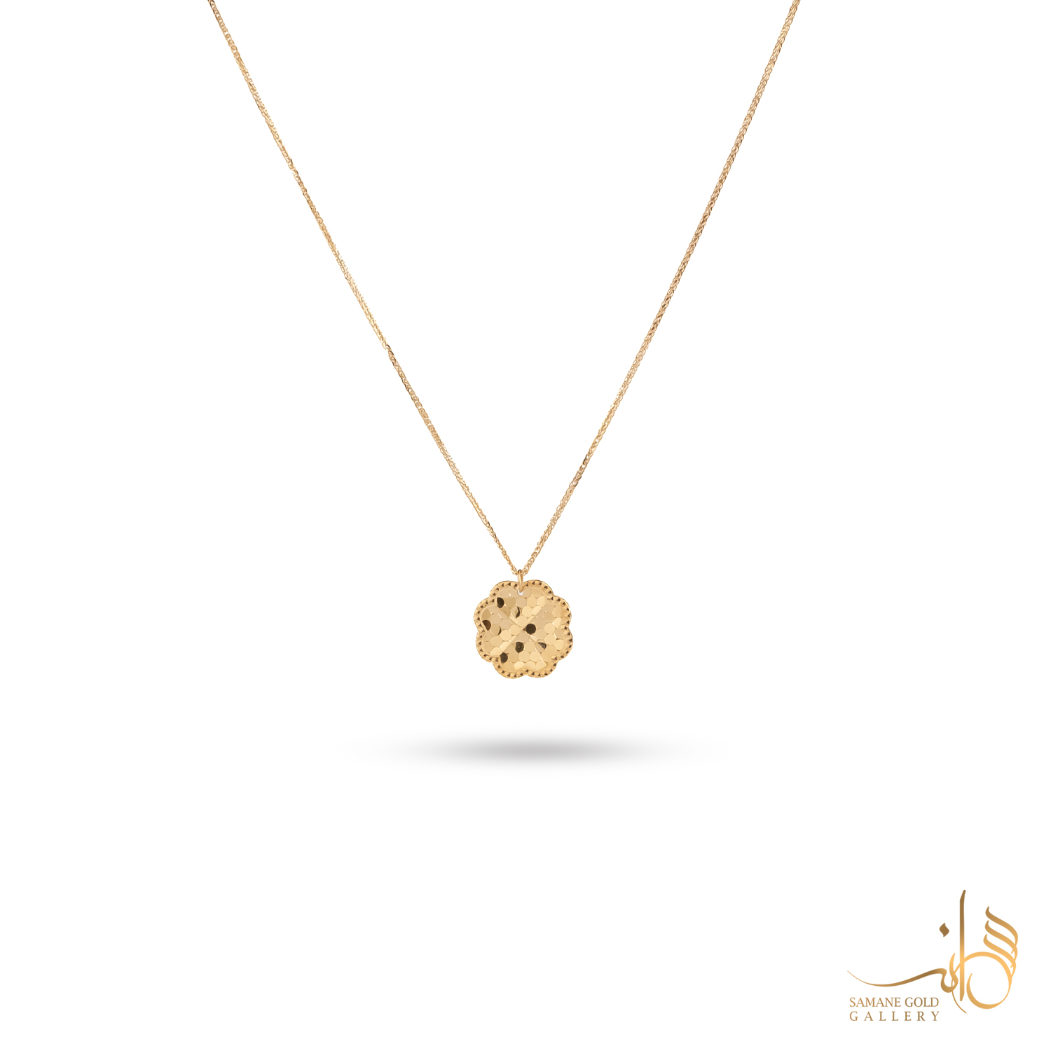 گردنبند طلا گل تراش‌دار