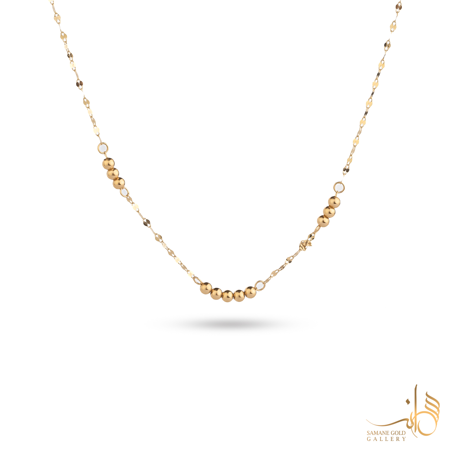 گردنبند طلا گوی و زنجیر استار