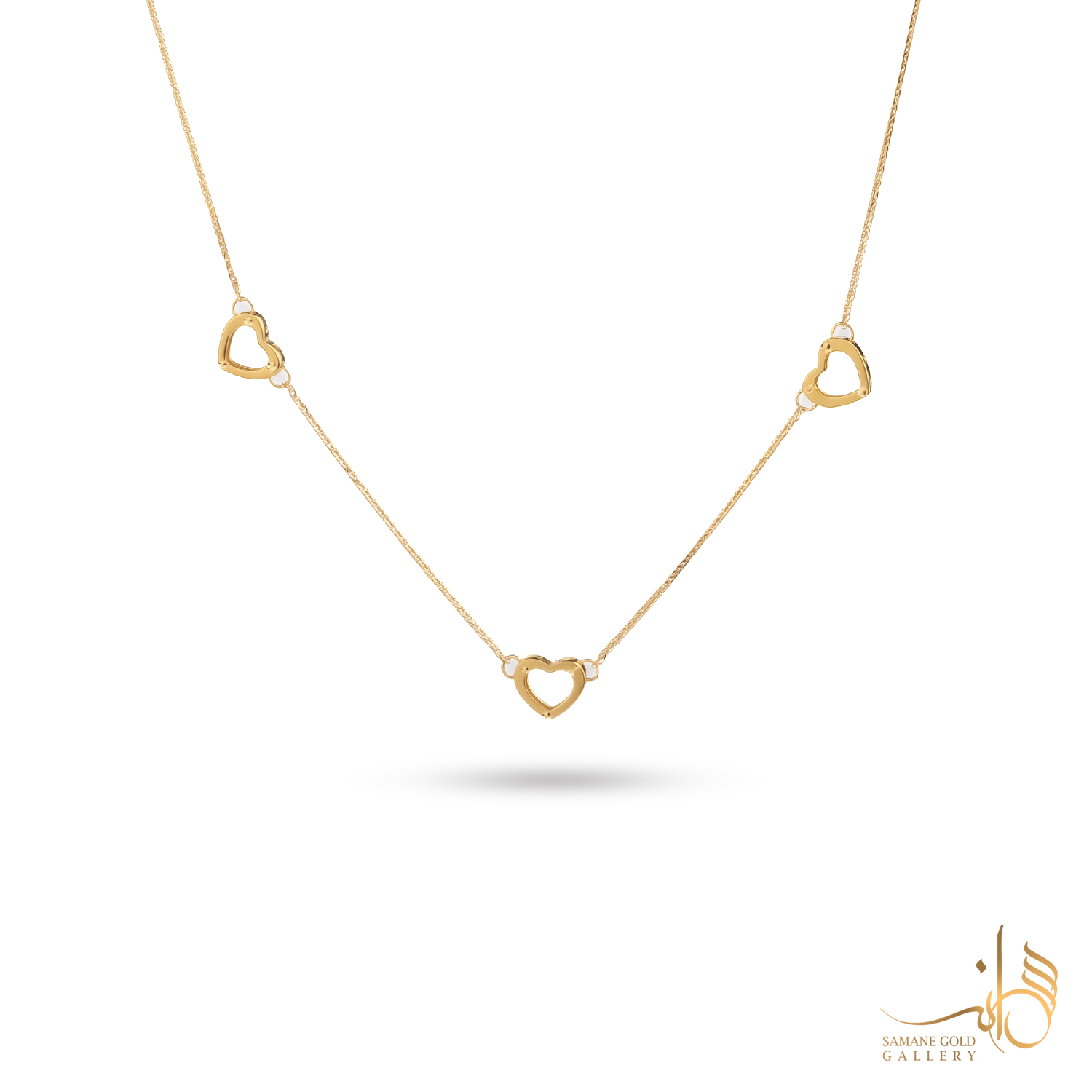 گردنبند طلا سه قلب لوکس