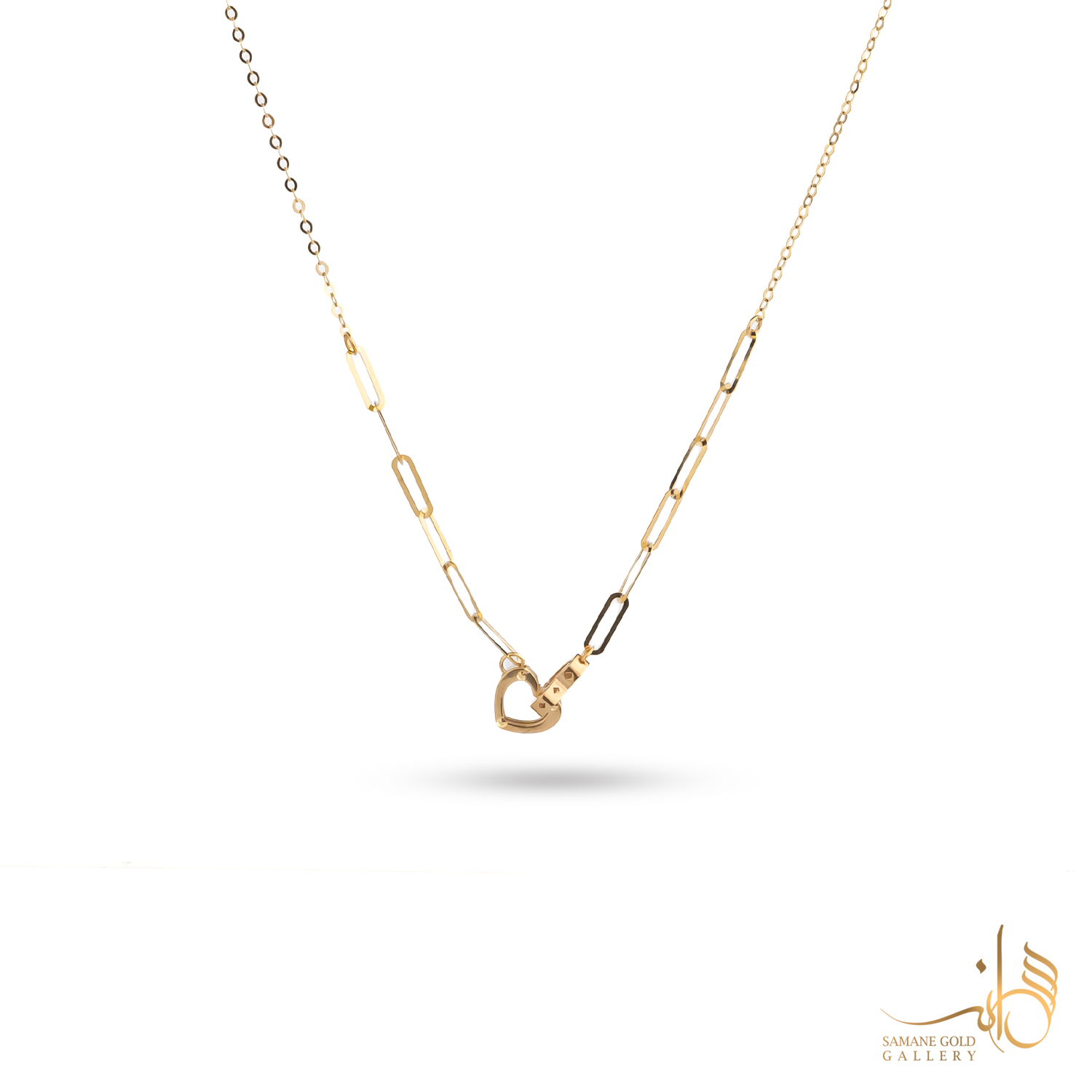 گردنبند طلا دو قلب و هرمس