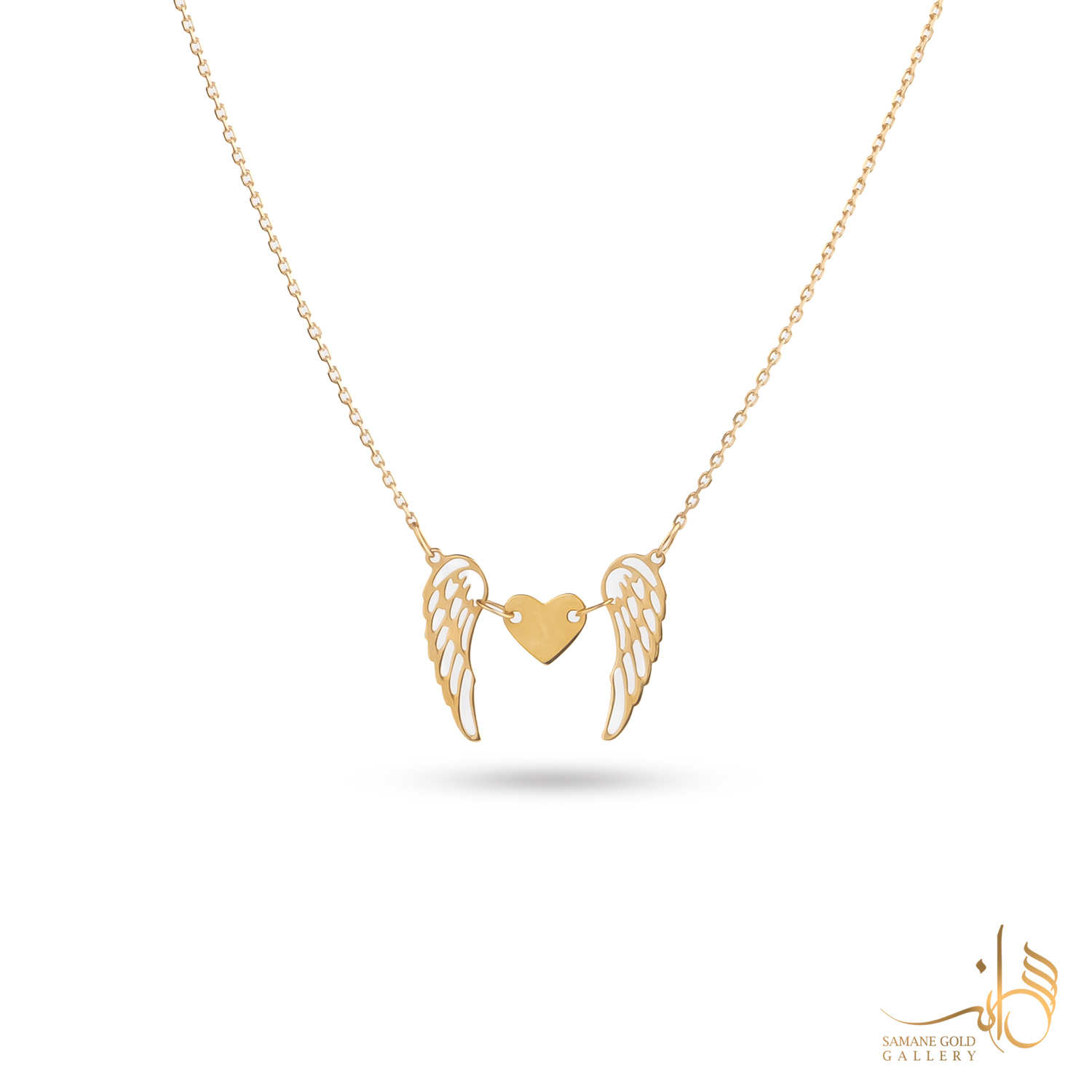 گردنبند طلا قلب و بال فرشته