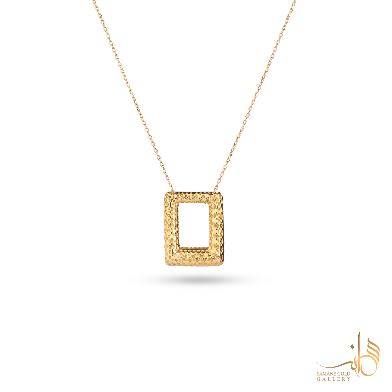 گردنبند طلا ذوزنقه چکش‌خور