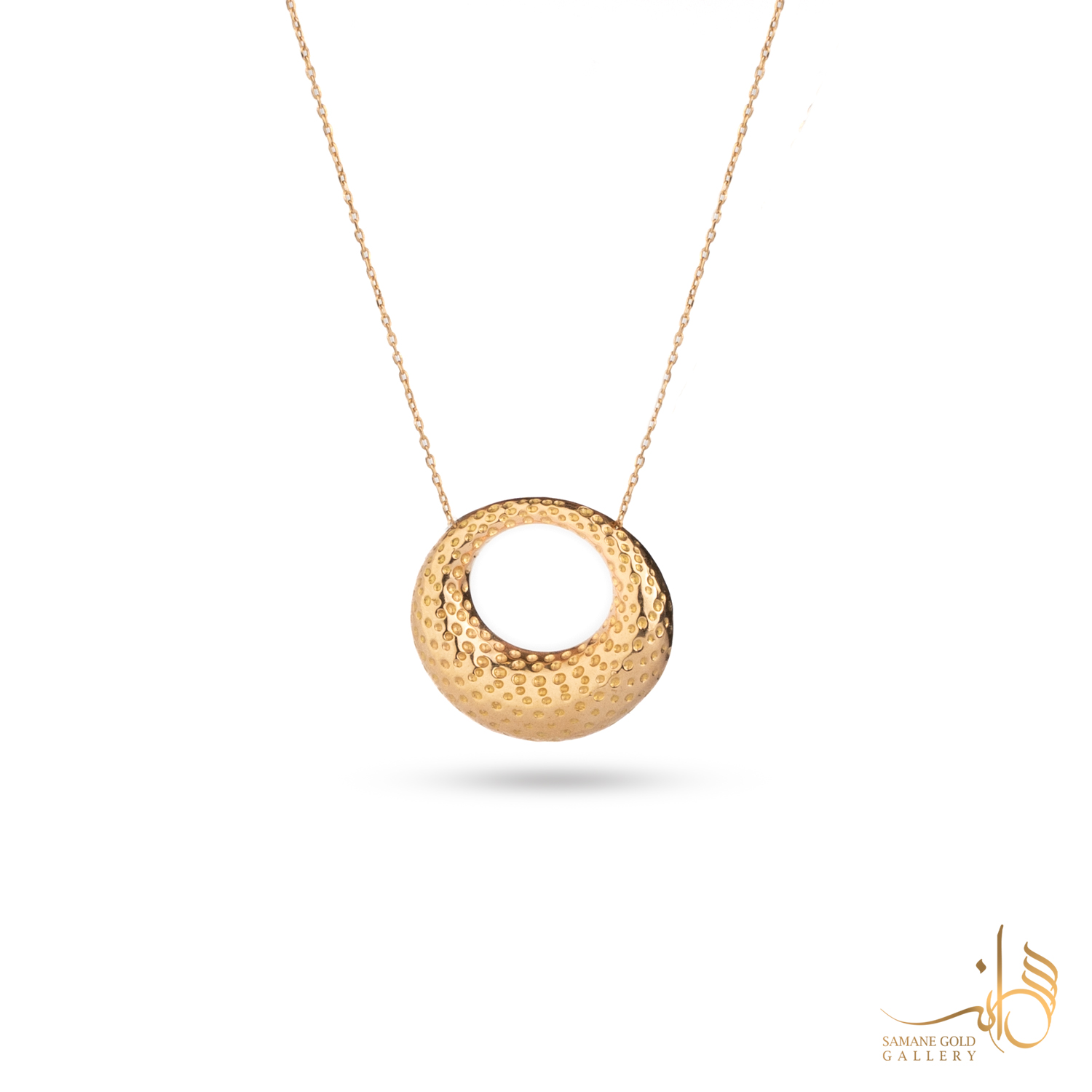 گردنبند طلا بیضی چکش‌خور