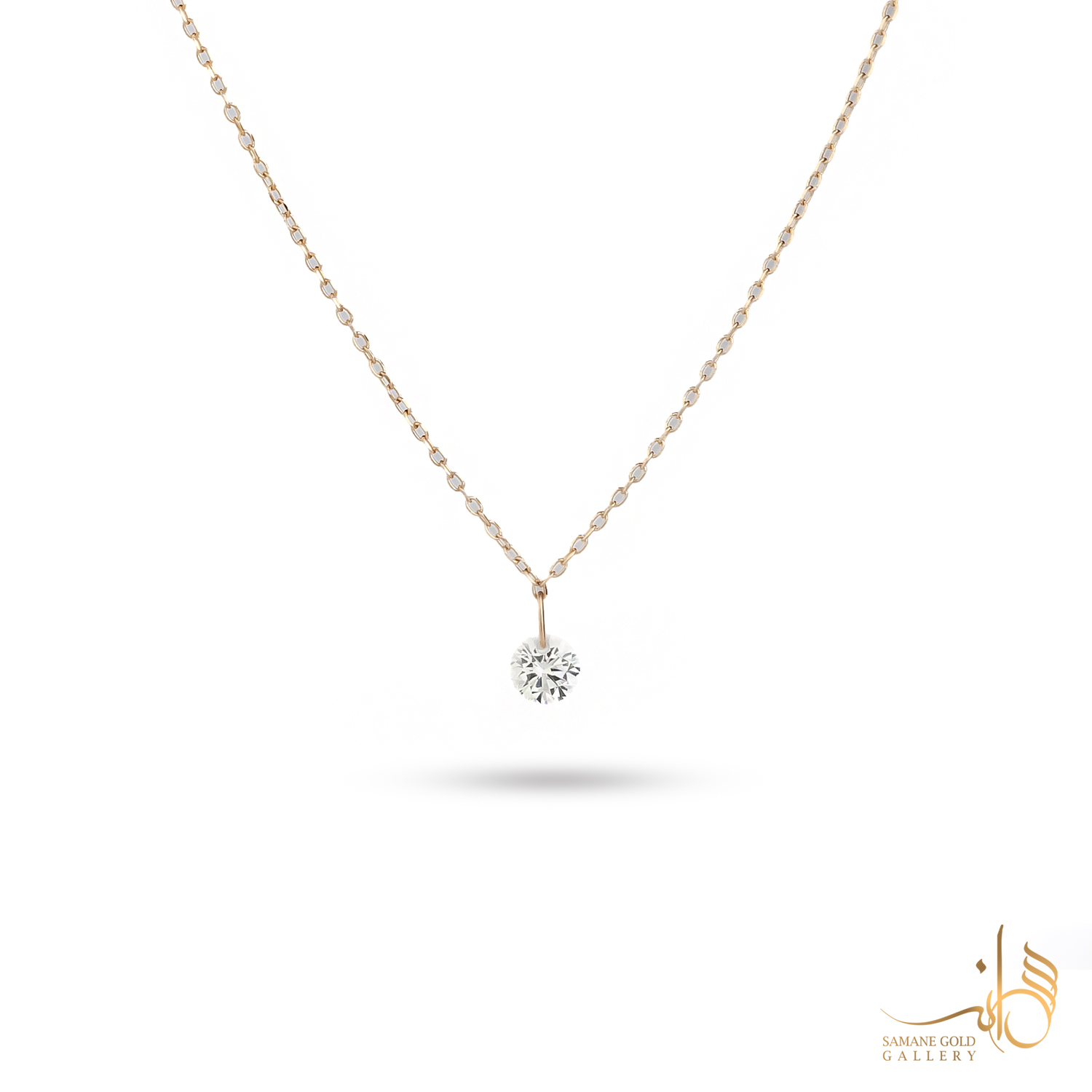 گردنبند طلا سنگ سولیتر