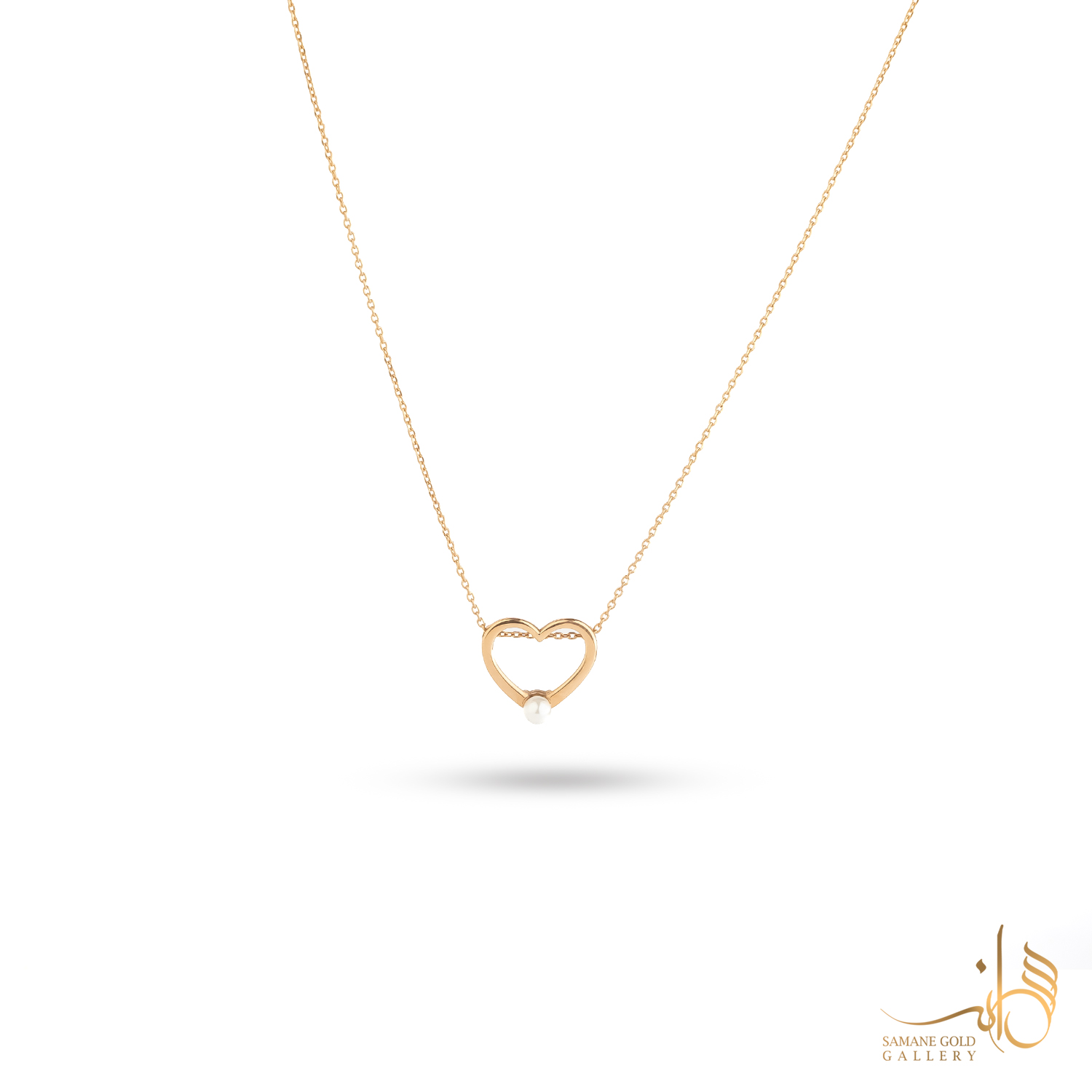 گردنبند طلا قلب و مروارید