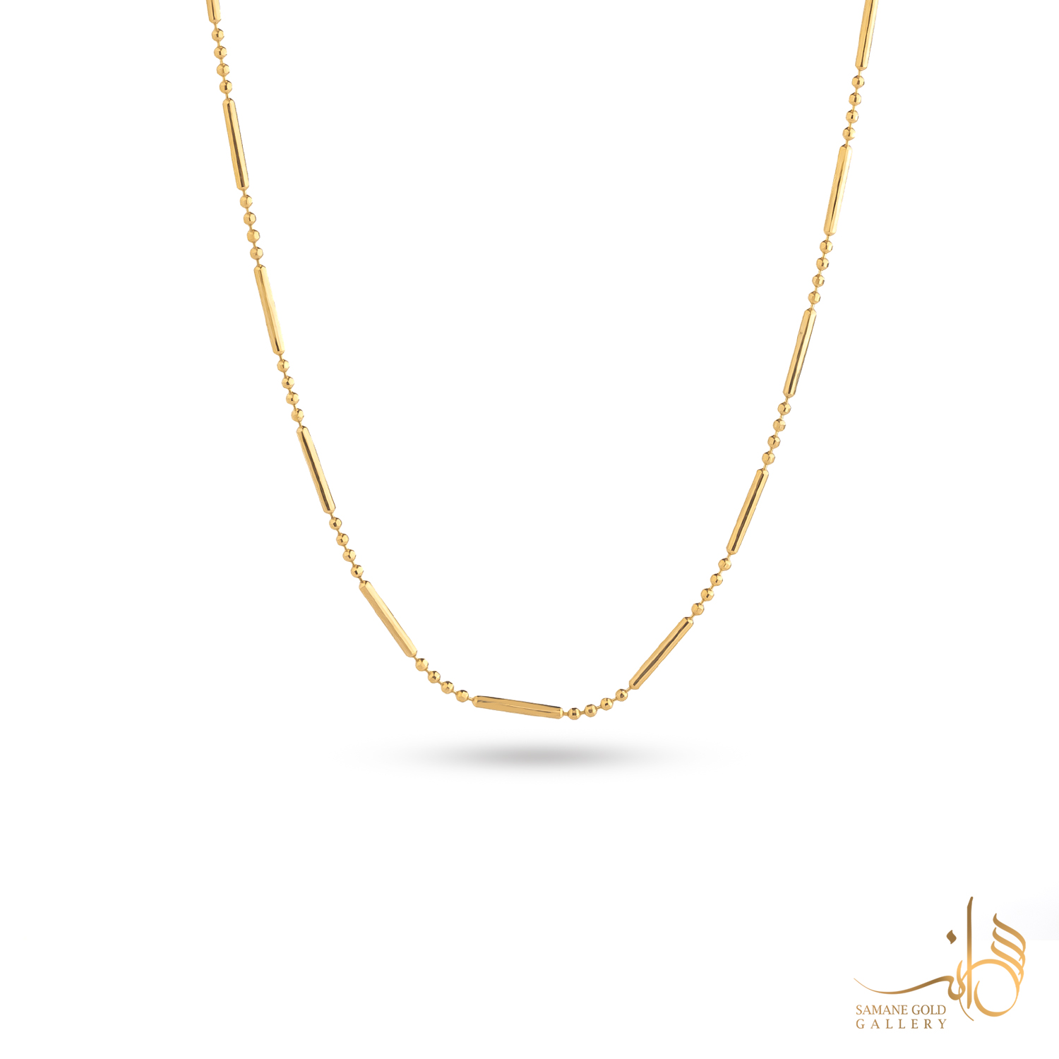 زنجیر طلا خط و گوی لوکس