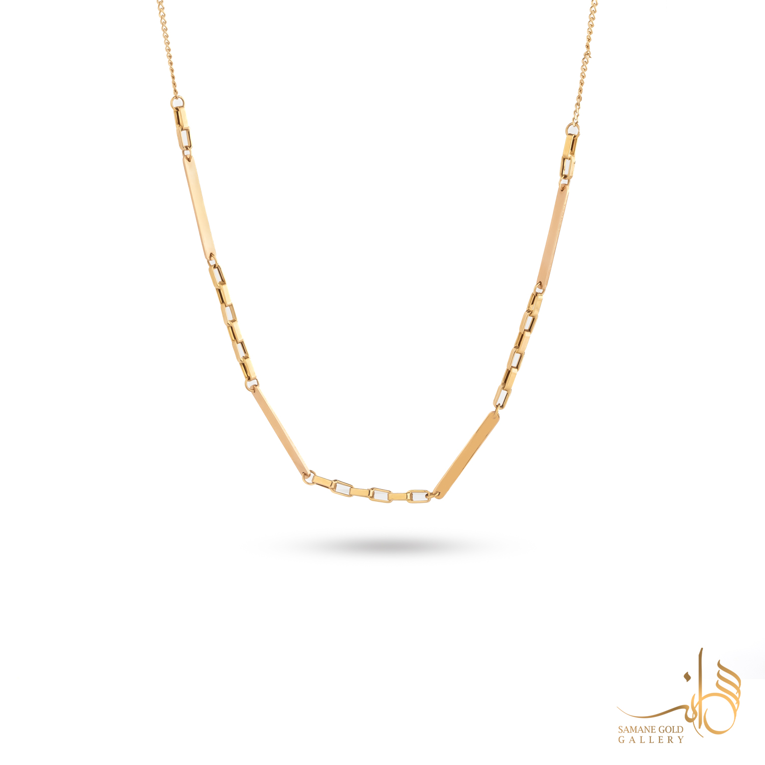 گردنبند طلا خط و هرمس ساده