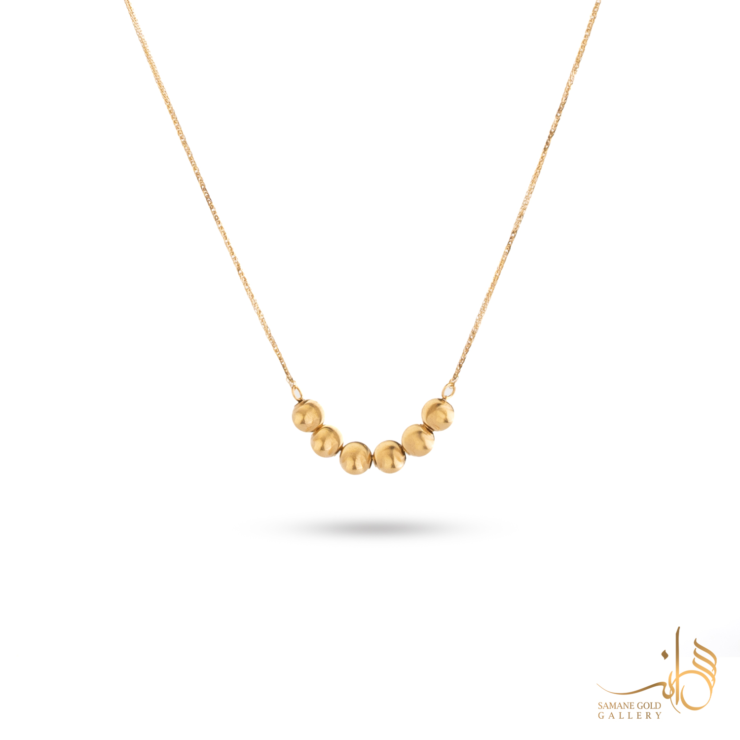 گردنبند طلا شش گوی تراش‌دار