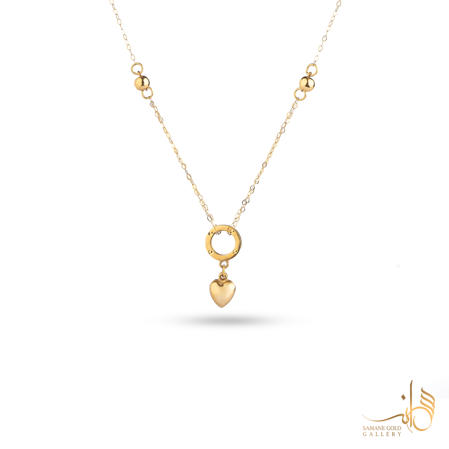 گردنبند طلا حلقه کارتیه و قلب