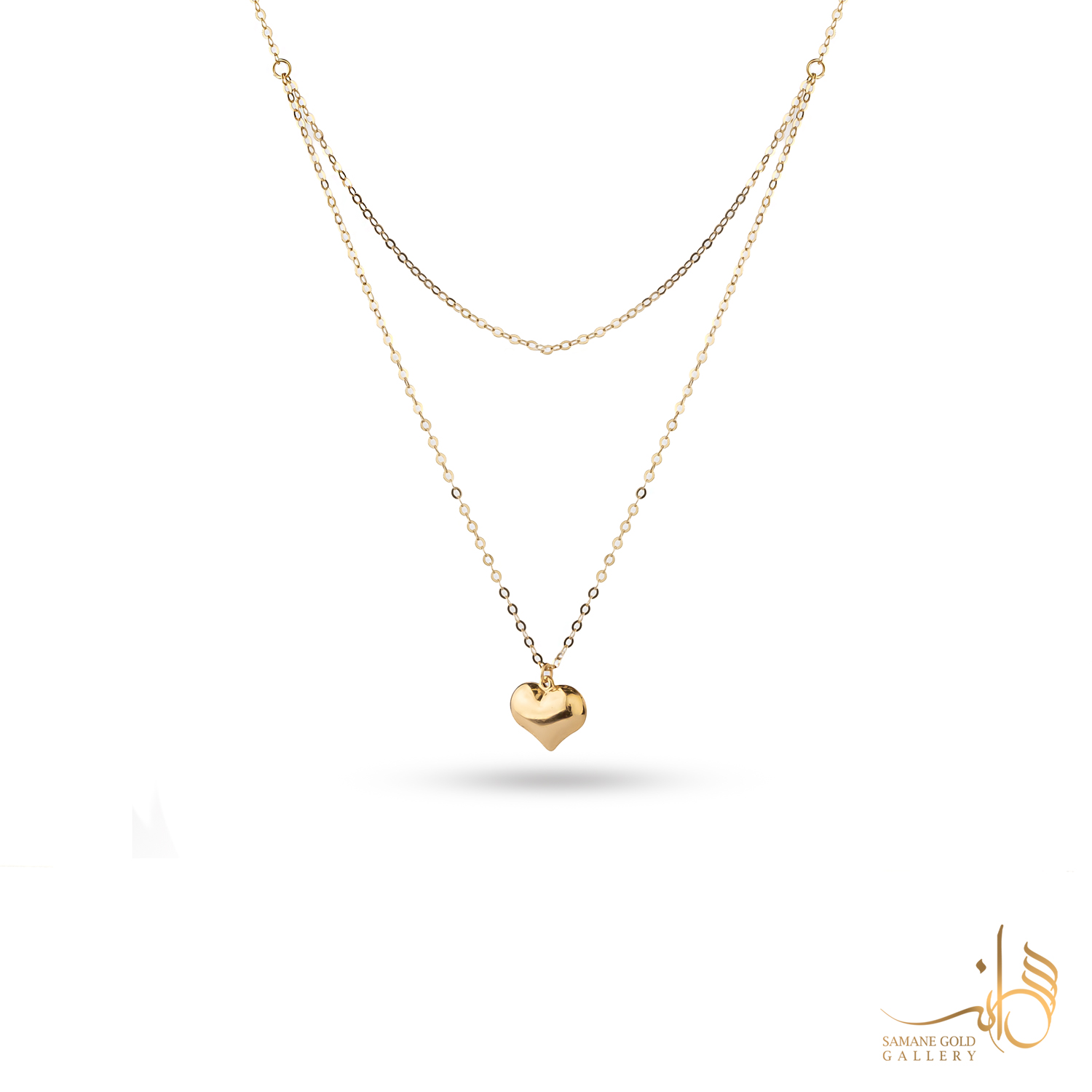 گردنبند طلا دولاین قلب دامله