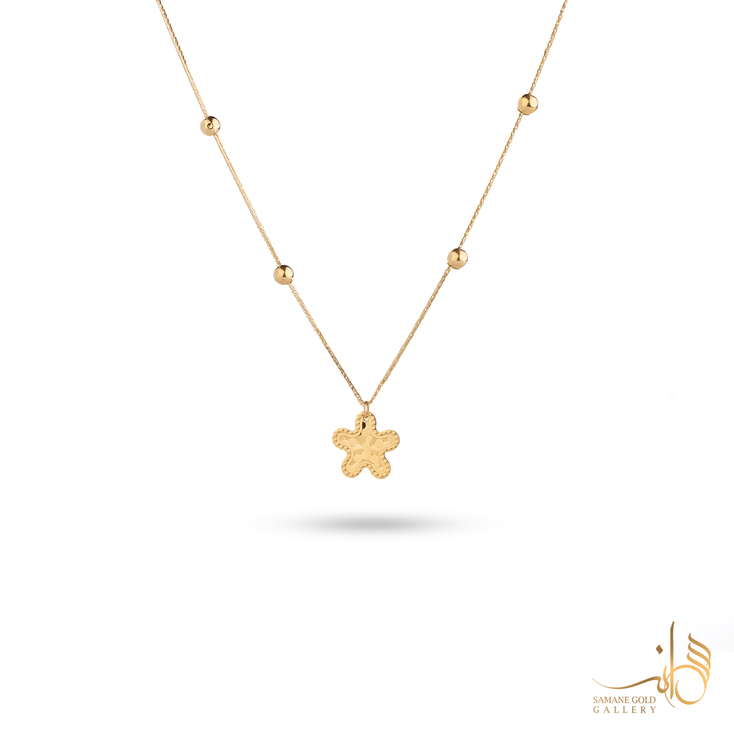 گردنبند طلا گوی و گل