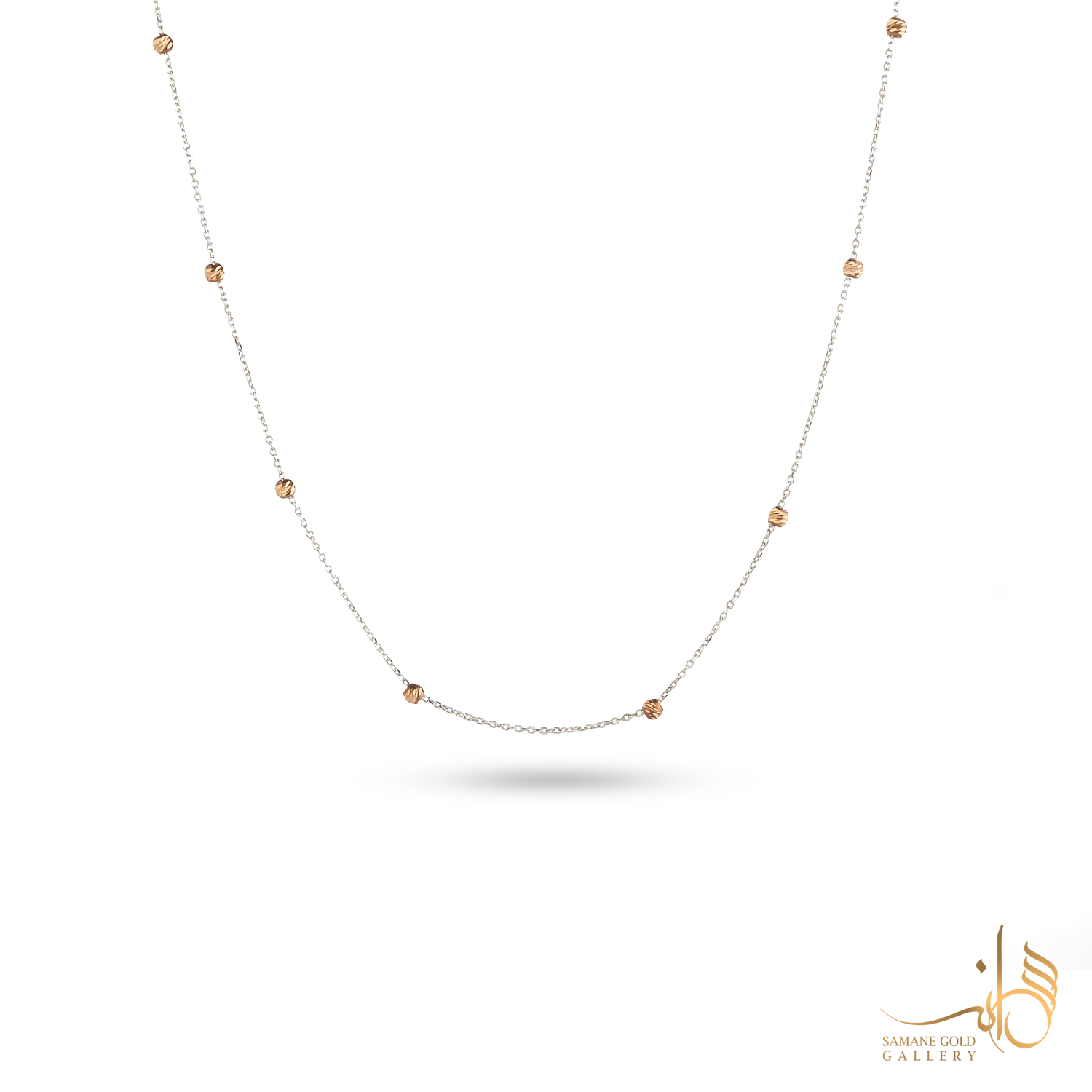 گردنبند طلا گوی ال‌برنادو سیلور و رزگلد