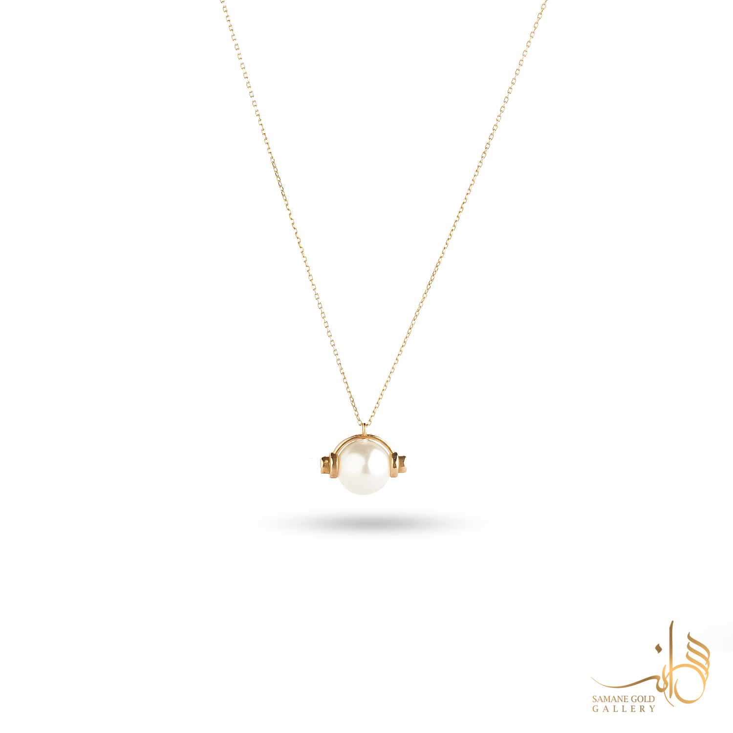 گردنبند طلا هدفون و مروارید