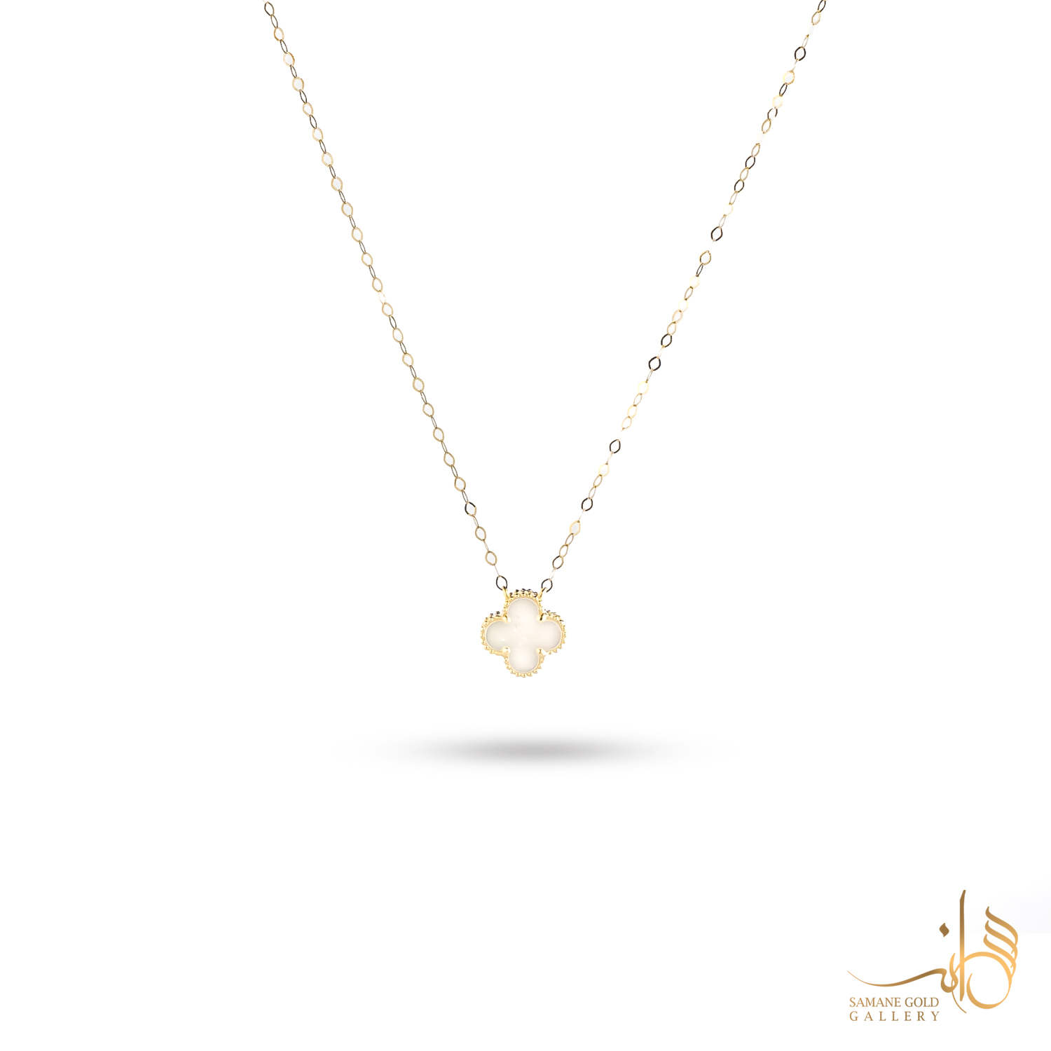 گردنبند طلا ونکلیف سنگ صدف