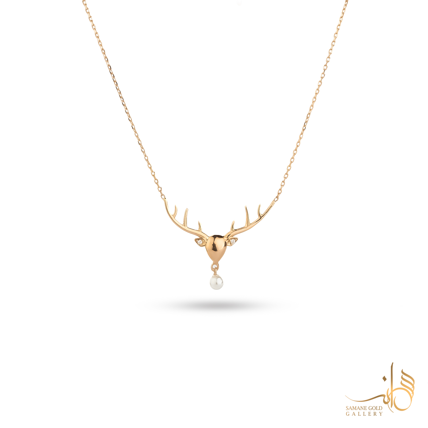 گردنبند طلا گوزن و مروارید