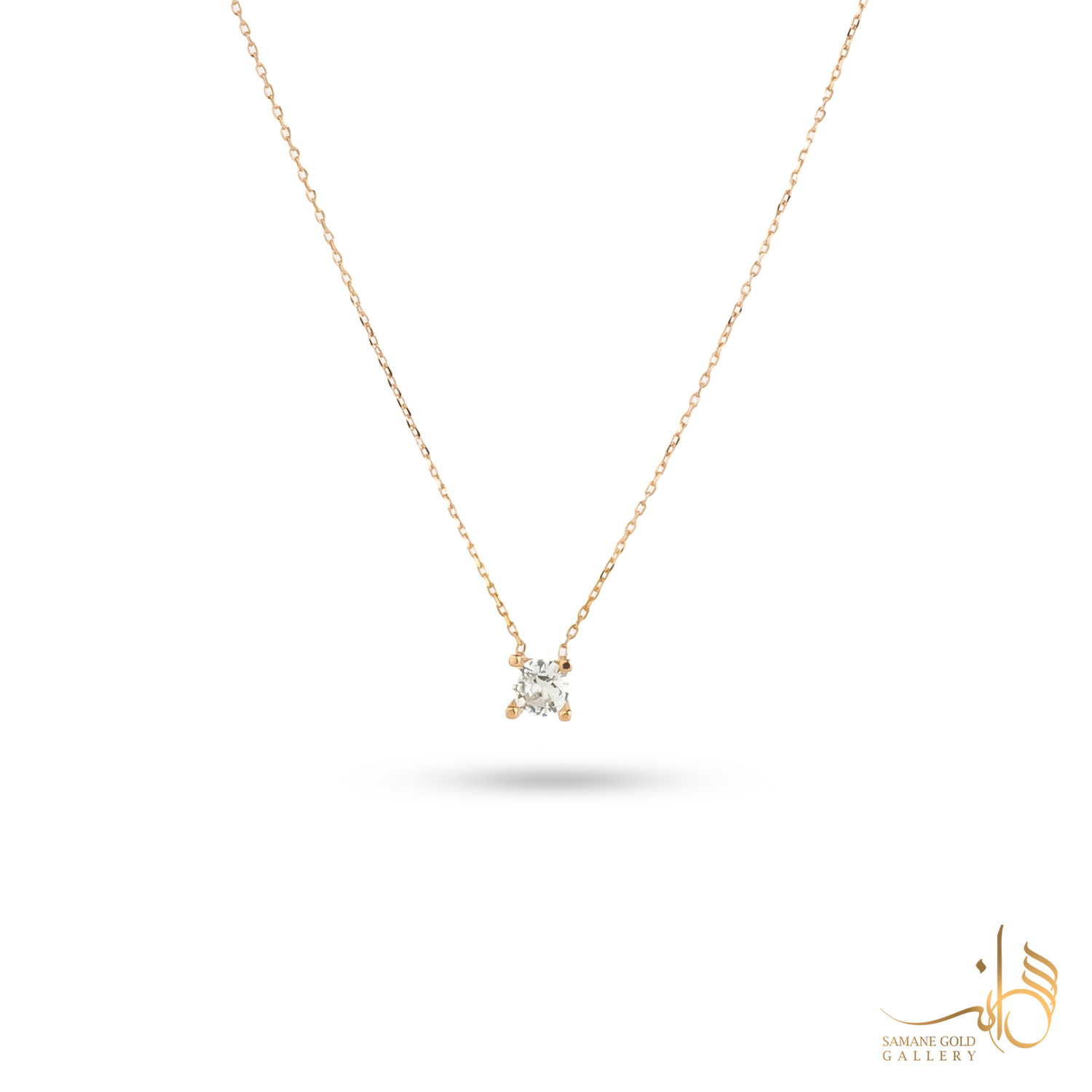 گردنبند طلا تک‌نگین بزرگ